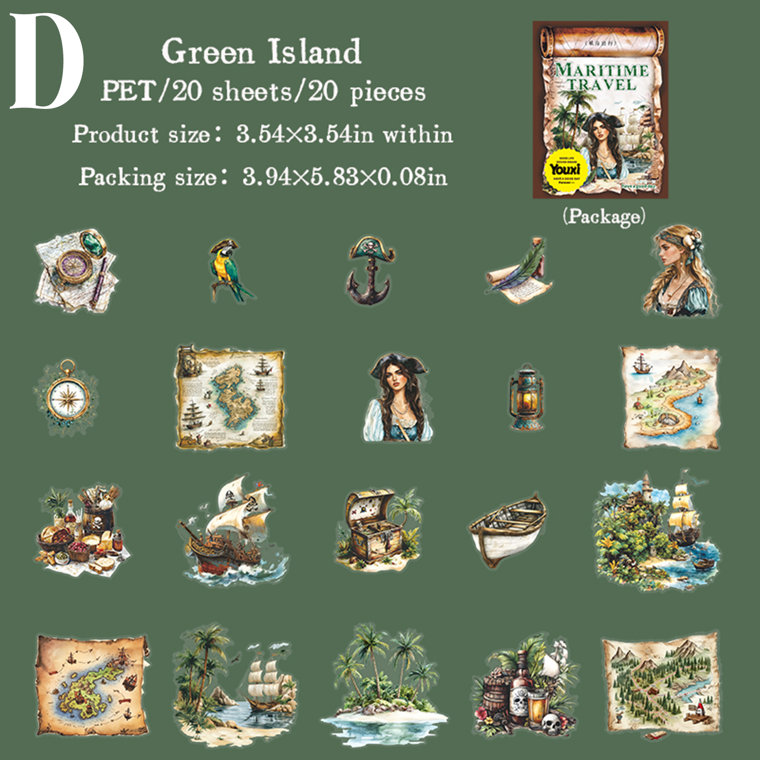 Maritime Travel PET Sticker