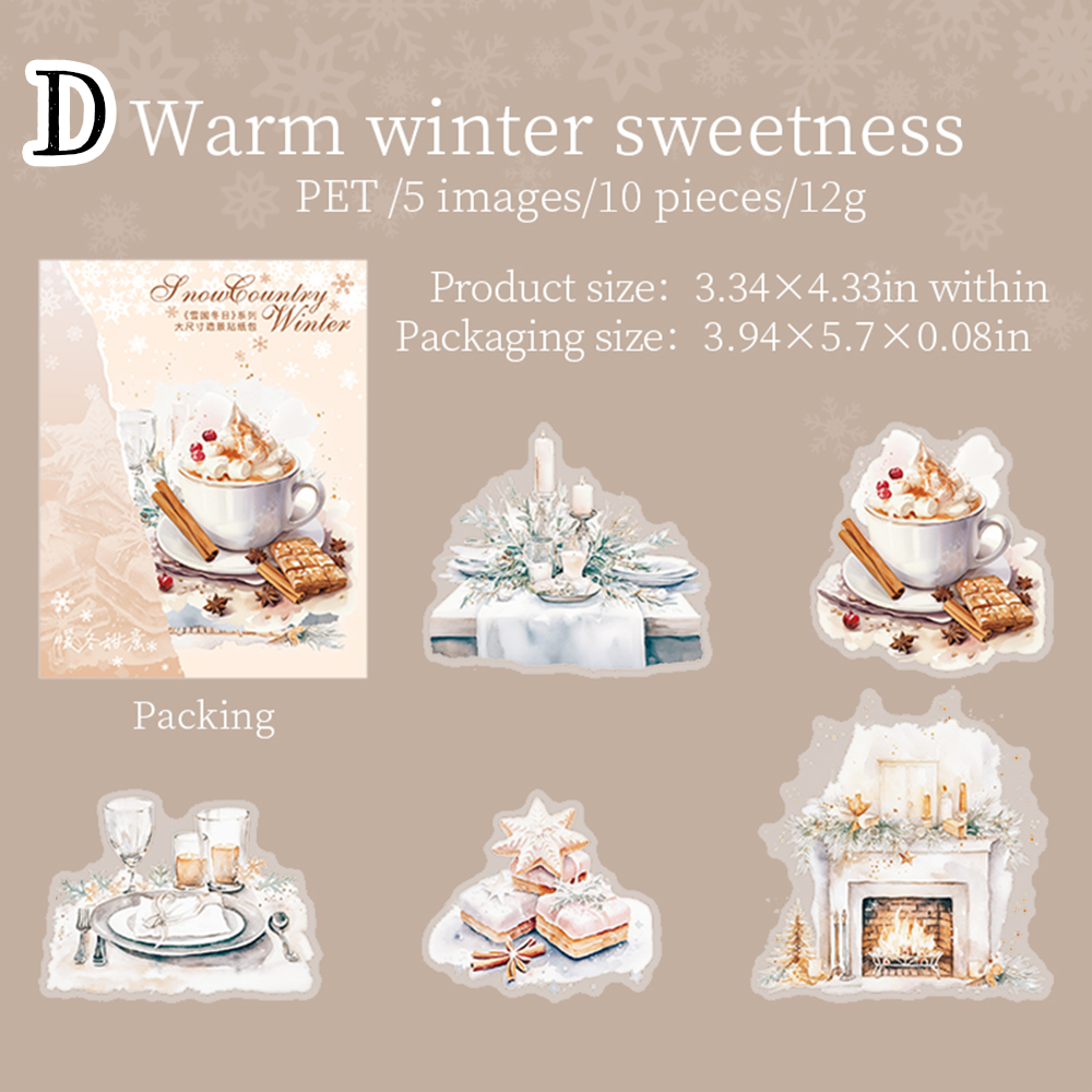 Large size winter Christmas scenery Stickers