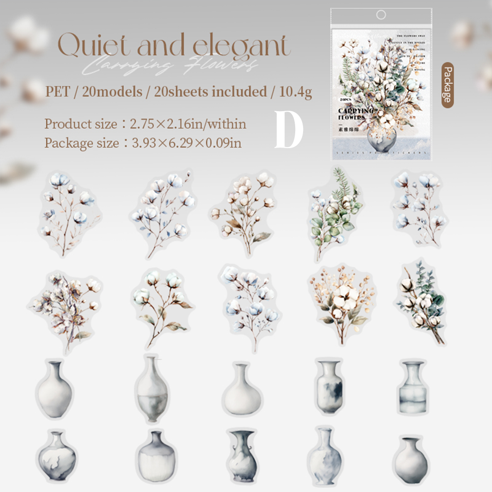 Carrying Flowers PET Sticker