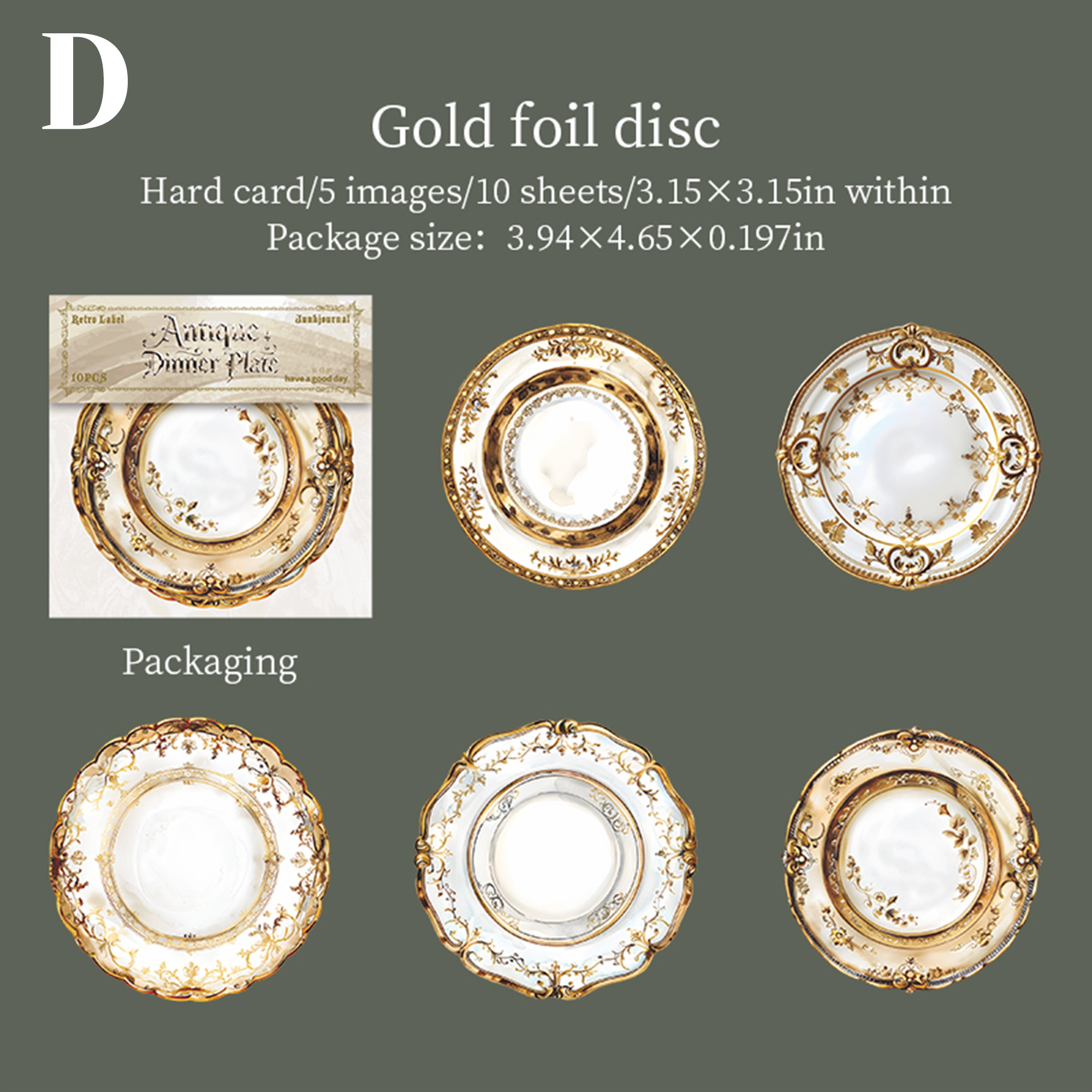 Antique Dinner Plates Scrapbooking Paper