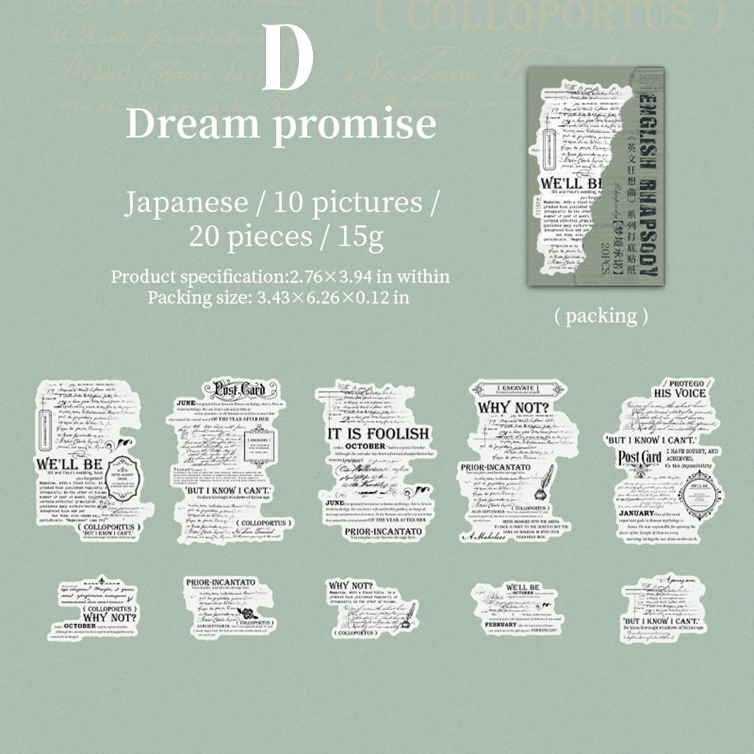 English Rhapsody Washi Sticker