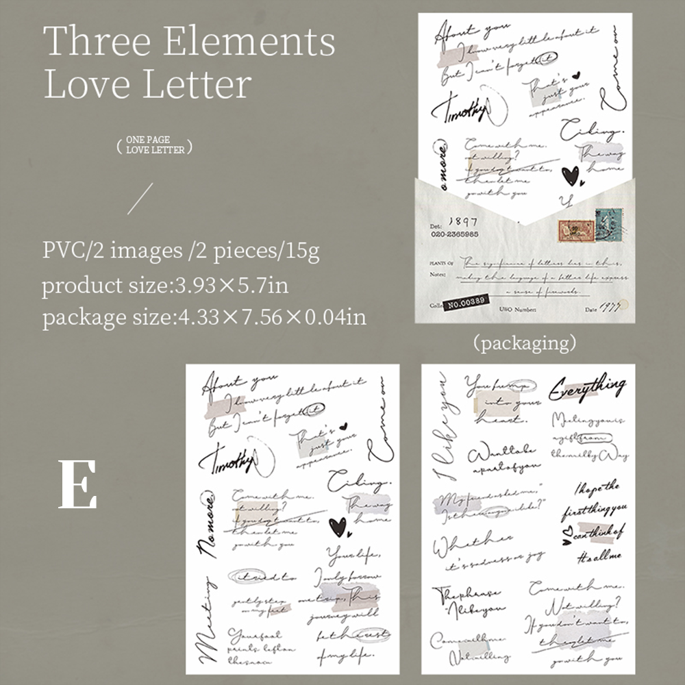 One Page Love Letter Transfer Sticker