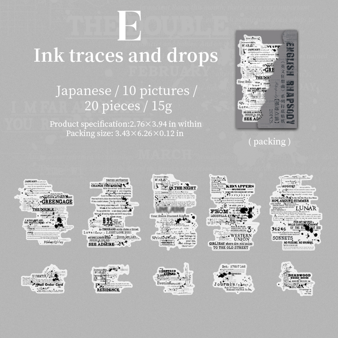 English Rhapsody Washi Sticker