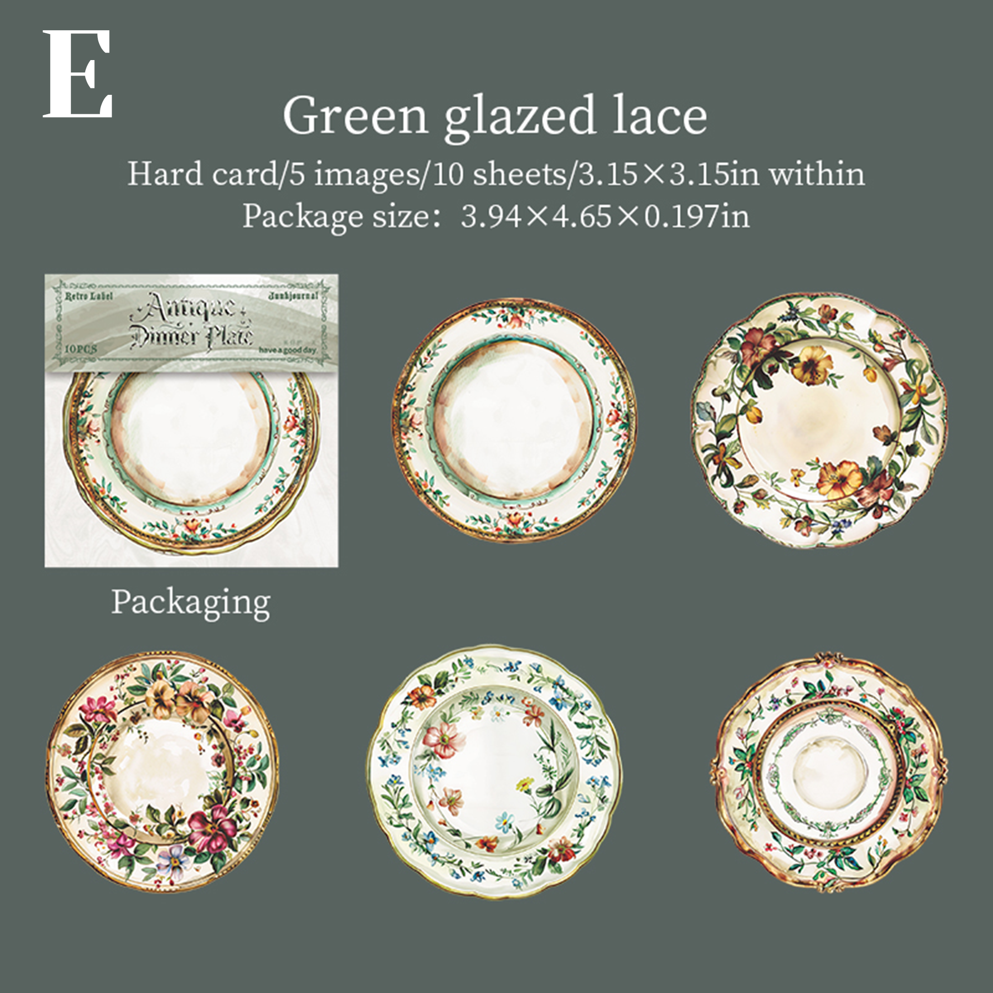 Antique Dinner Plates Scrapbooking Paper