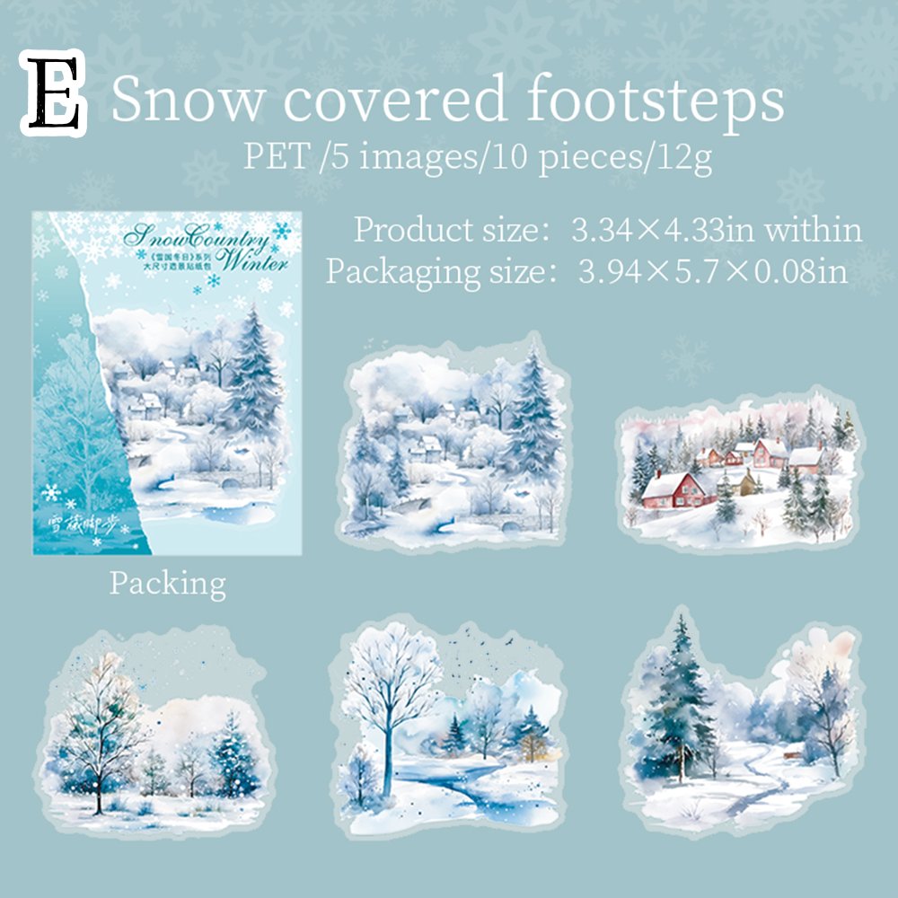 Large size winter Christmas scenery Stickers