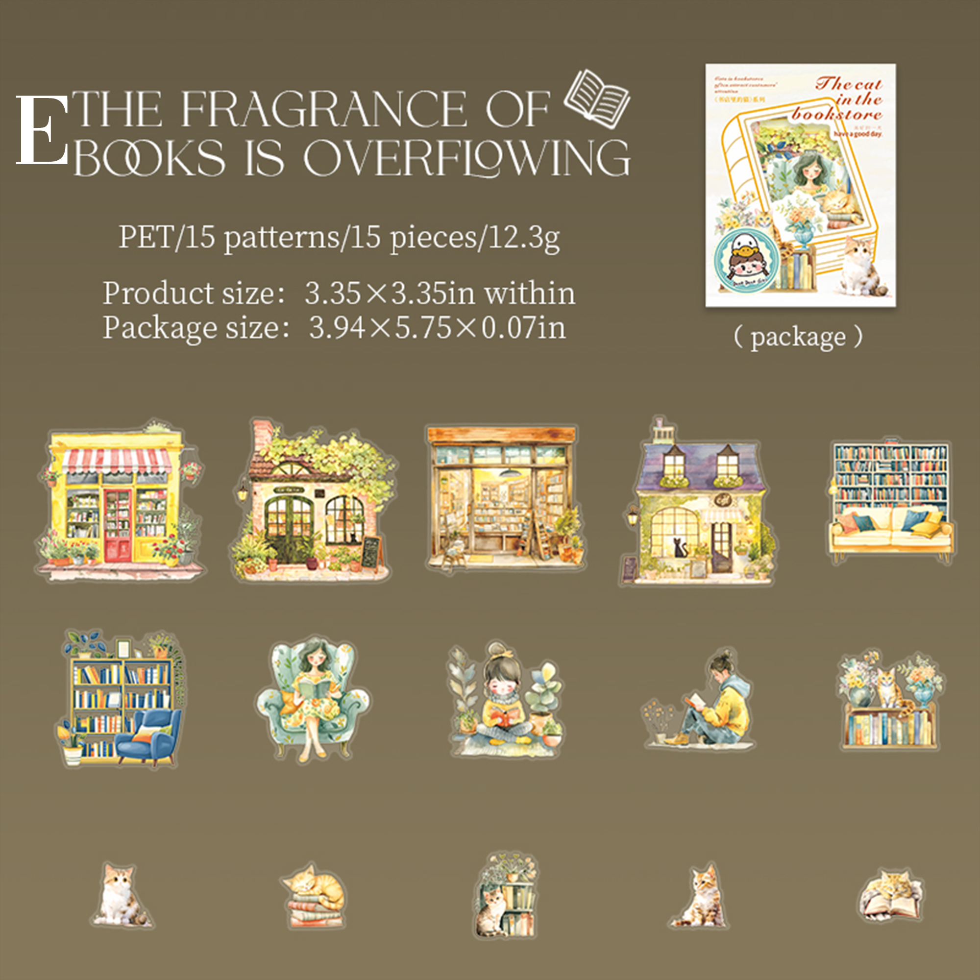 The Cat in The Bookstore PET Sticker