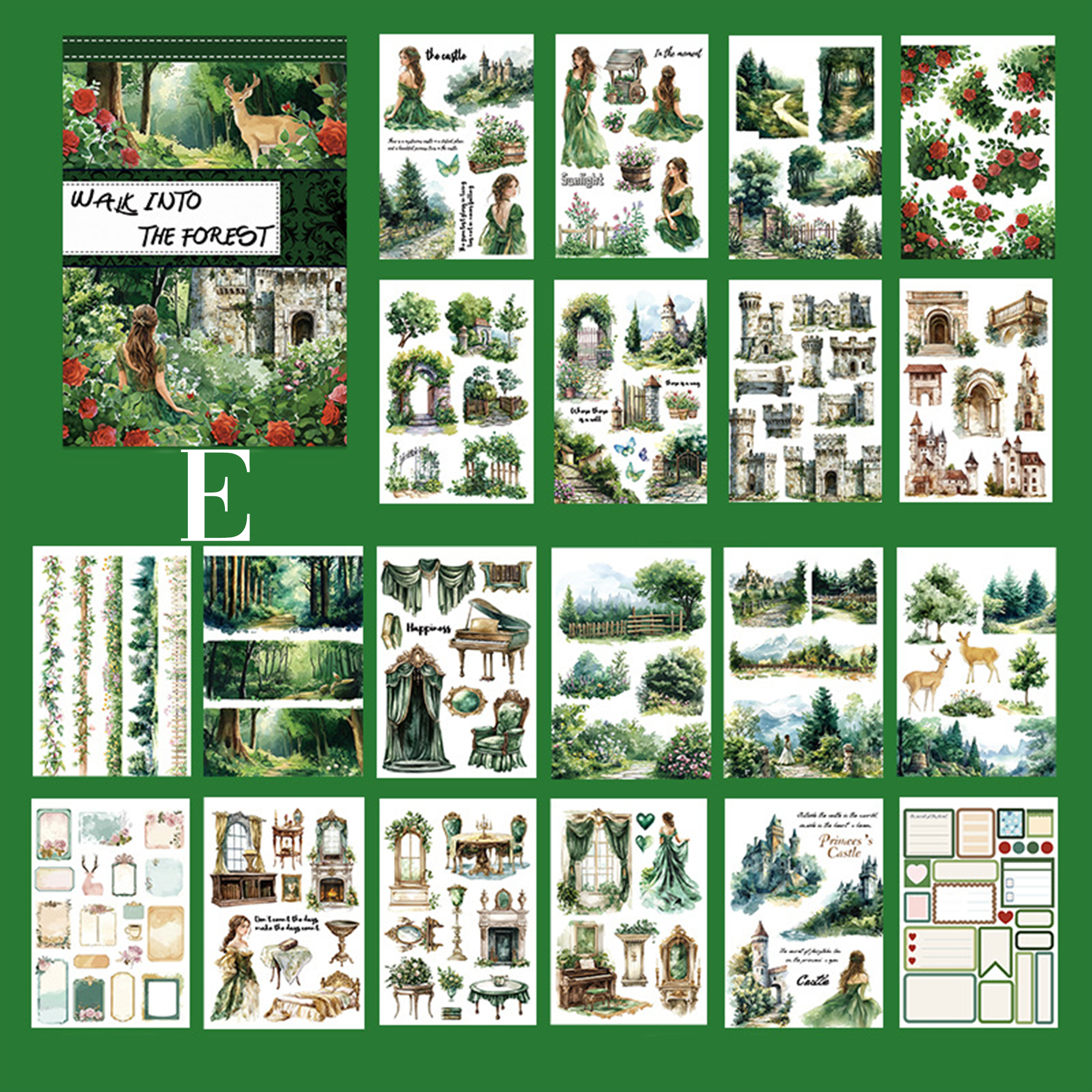 Vintage Sticker Book Vol.14 - Walk into The Forest