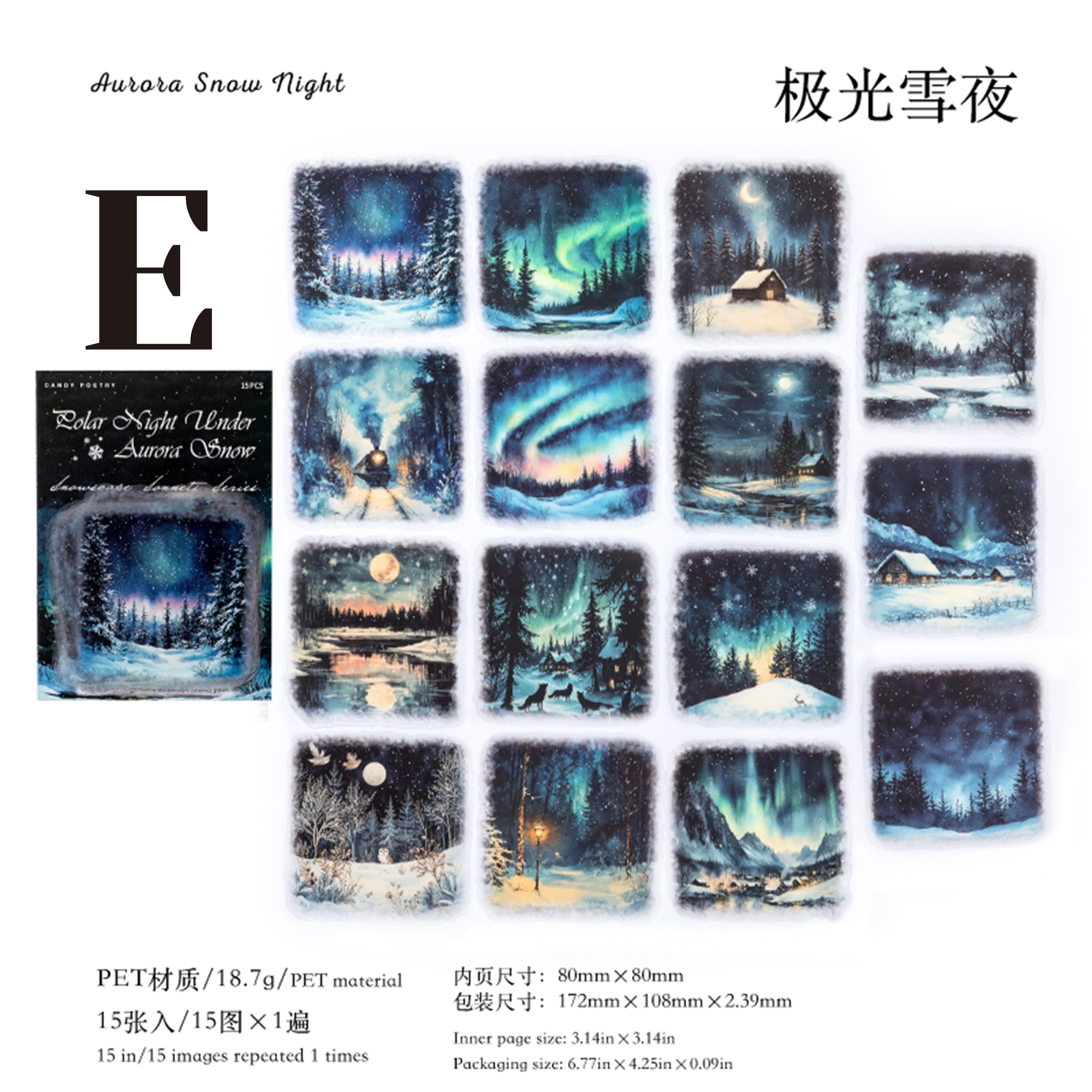 Snowscape Poetry PET Sticker