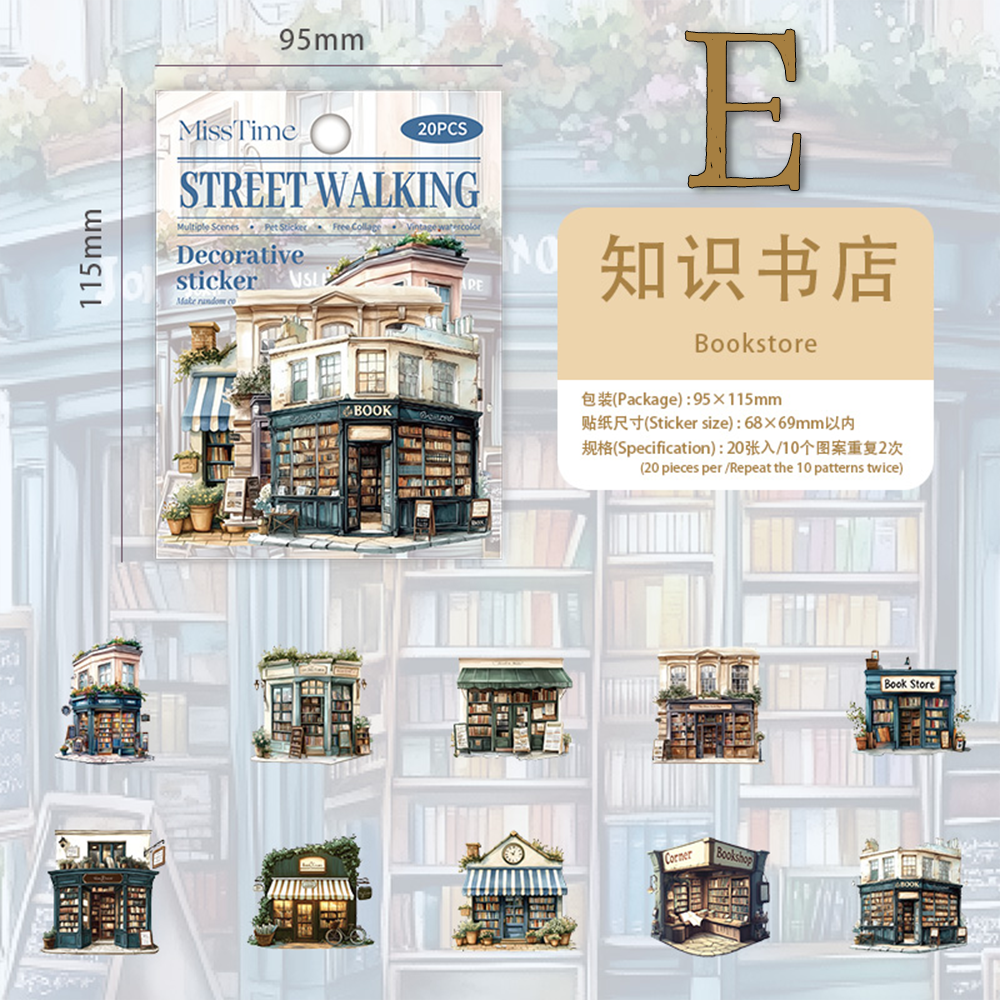 Stroll around the corner PET Sticker