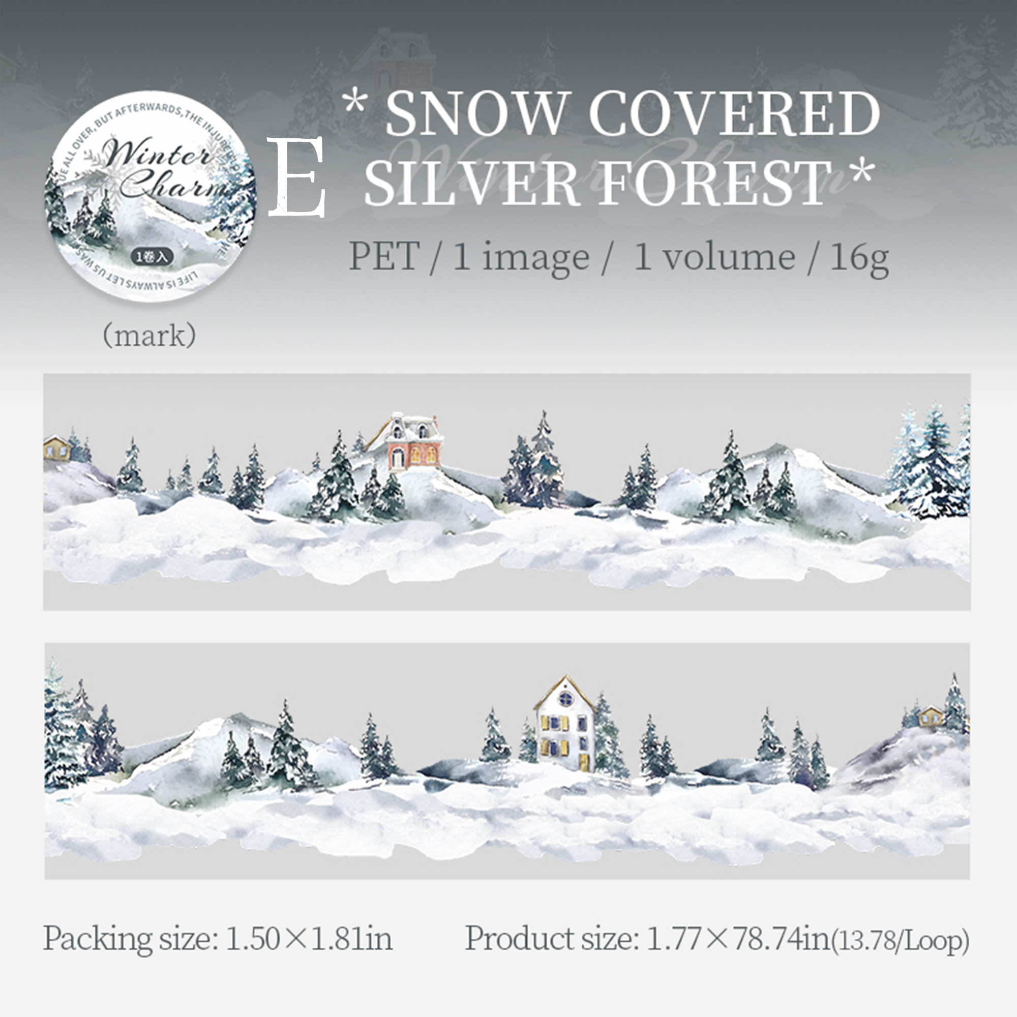 Peace in Winter Rhyme PET Tape