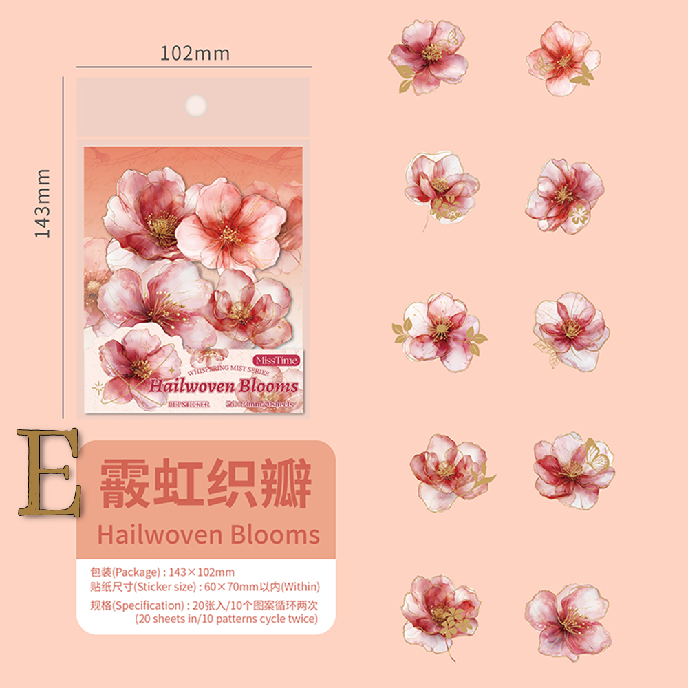 Gold-Foiled Flower PET Stickers