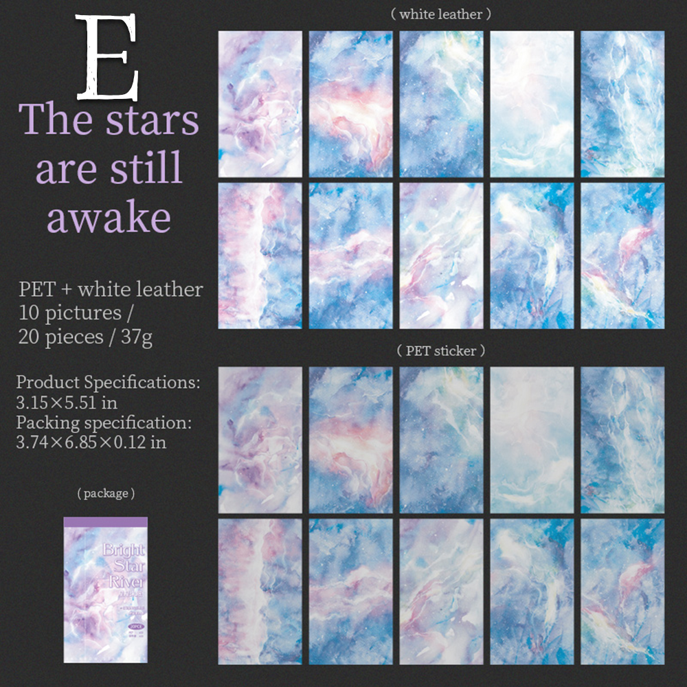 Bright Starry Sky Background Scrapbooking Sticker + Paper