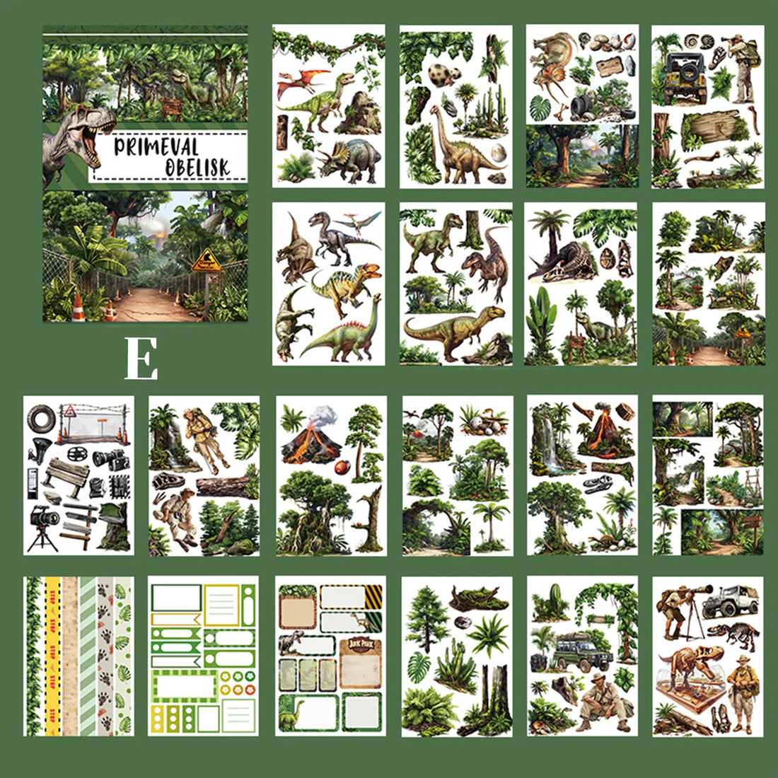 Vintage Sticker Book Vol.19 - Primeval Forest