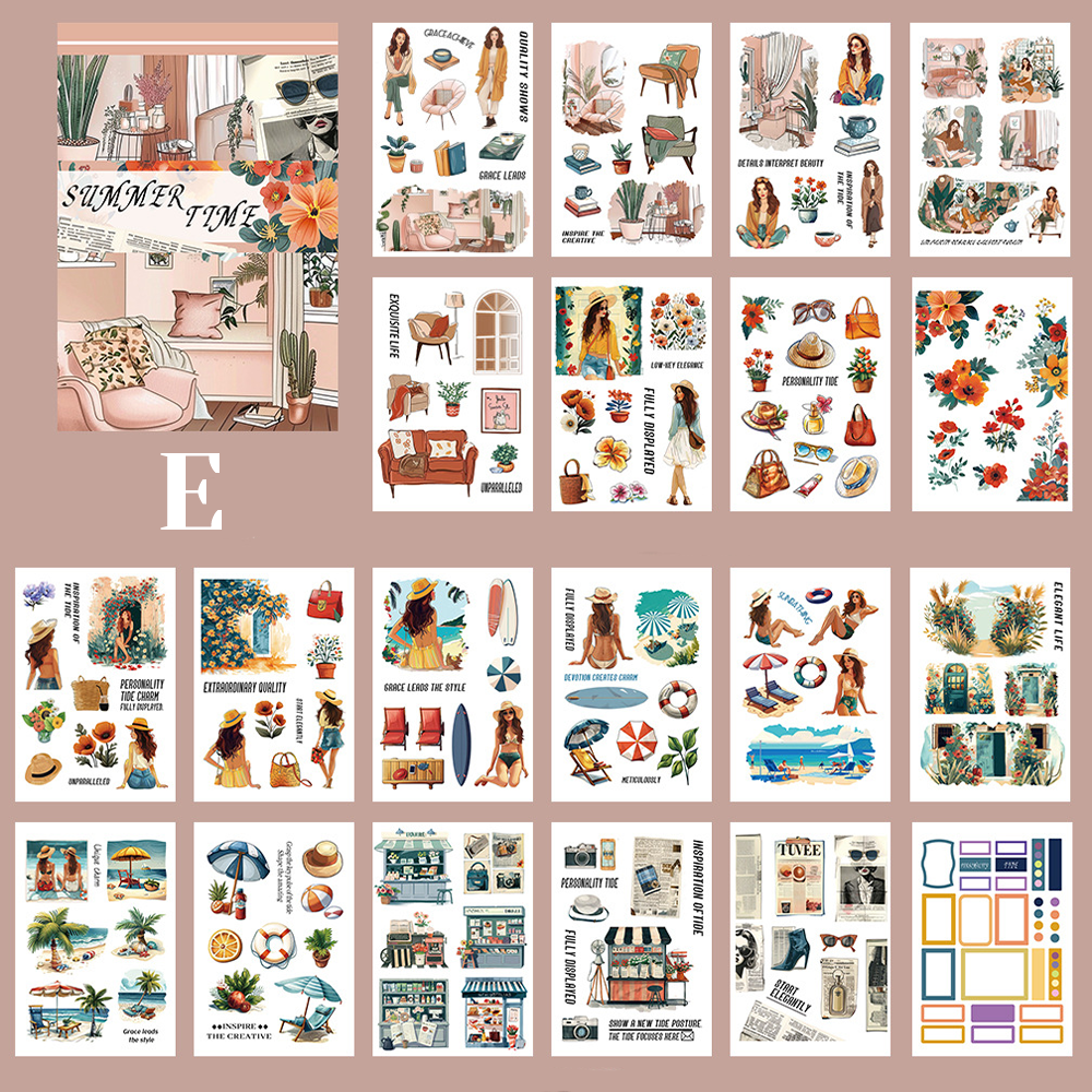 Vintage Sticker Book Vol.9 - Summer Time for journaling and scrapbooking