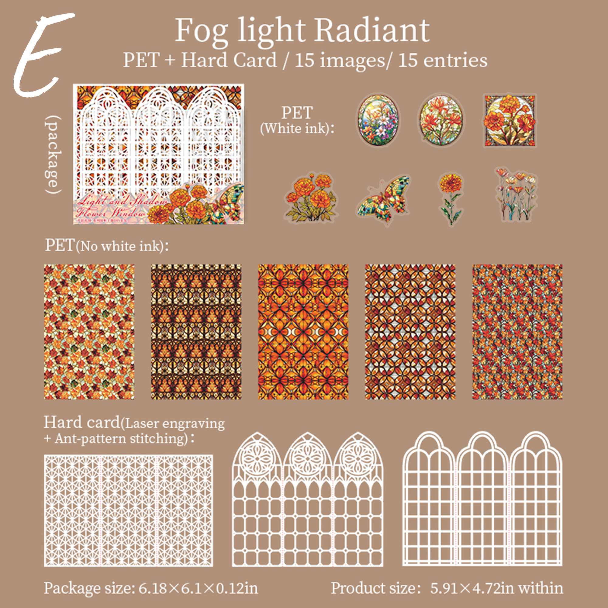 Light & Shadow Stained Glass Scrapbooking Paper