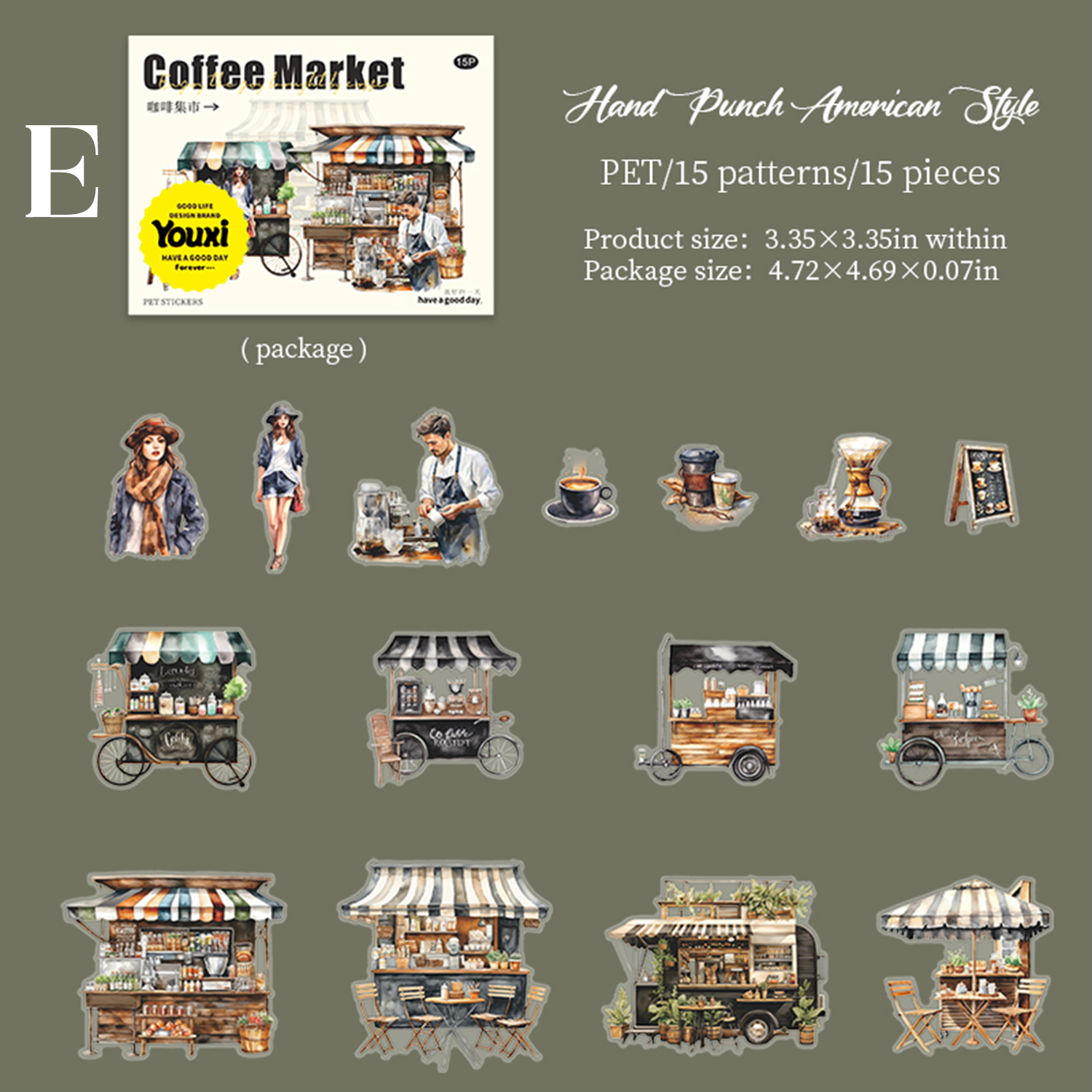 Coffee Market PET Sticker