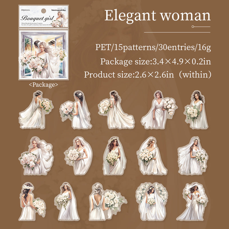 Flowery Girl PET Sticker