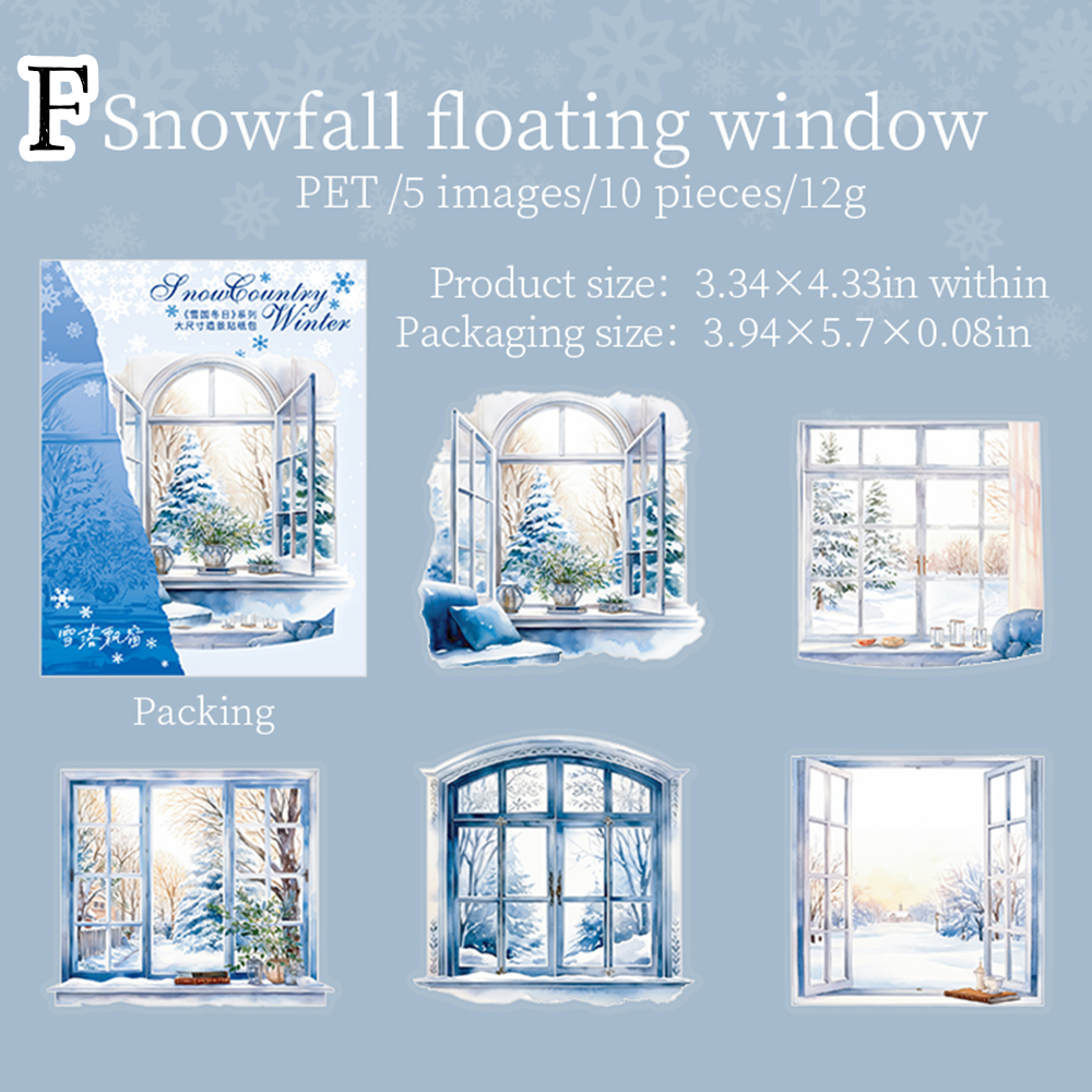 Large size winter Christmas scenery Stickers