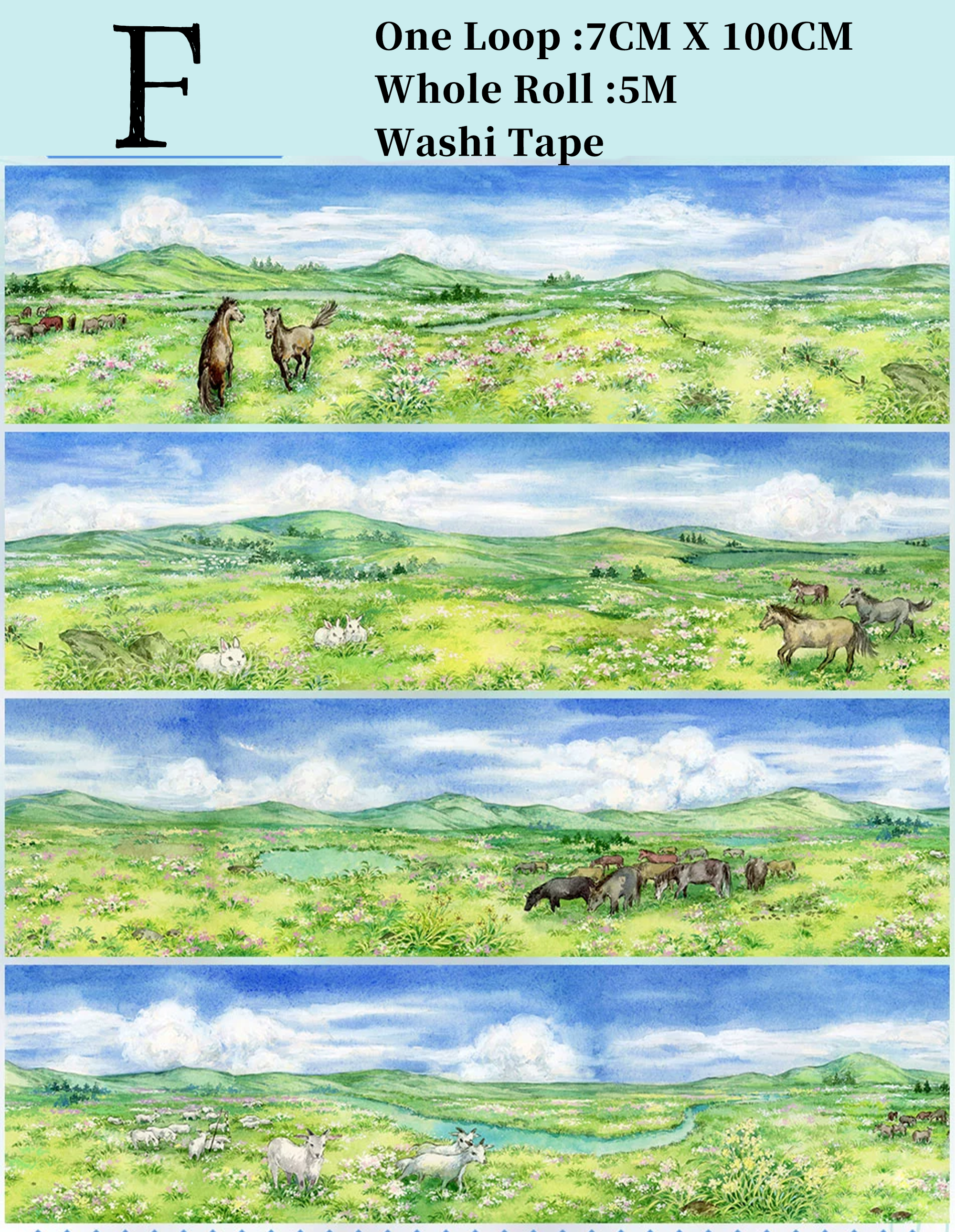 【ZERO】Forest Steppe Landscaping Tape(40 Styles)(Whole Roll Tape)