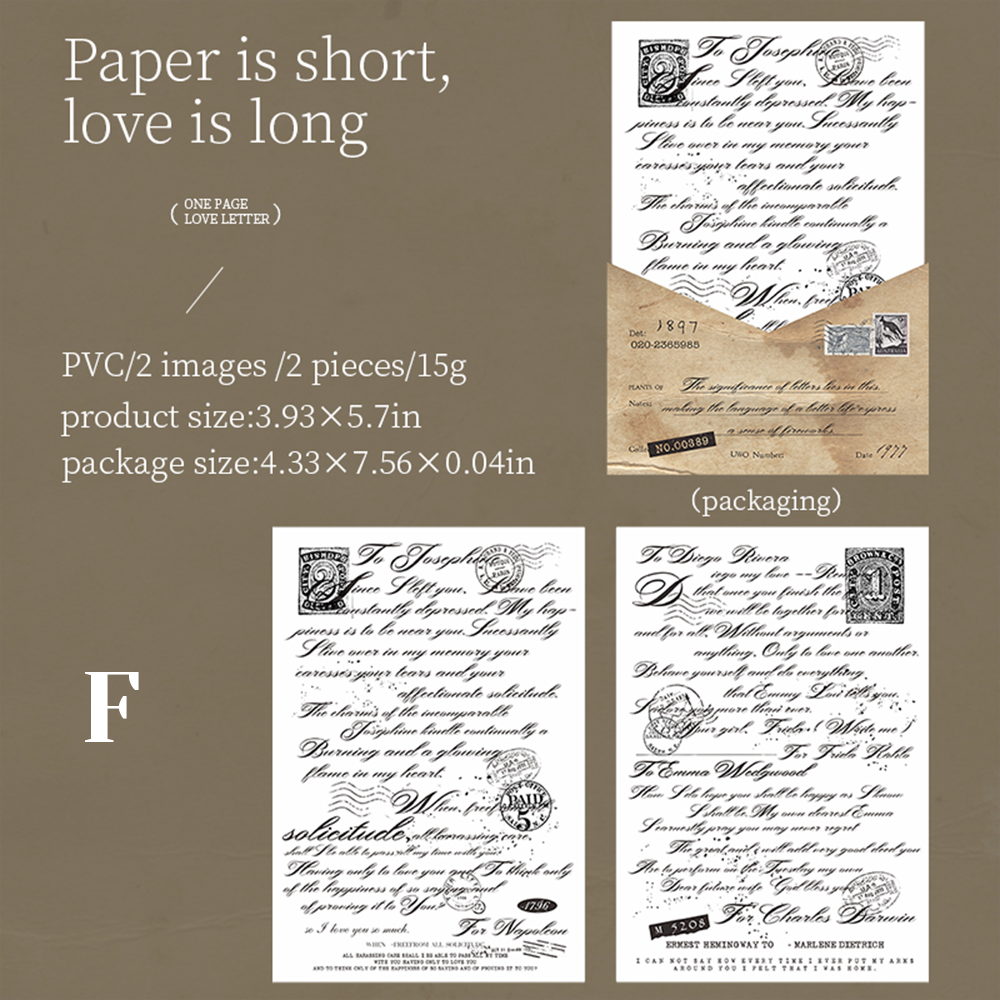 One Page Love Letter Transfer Sticker