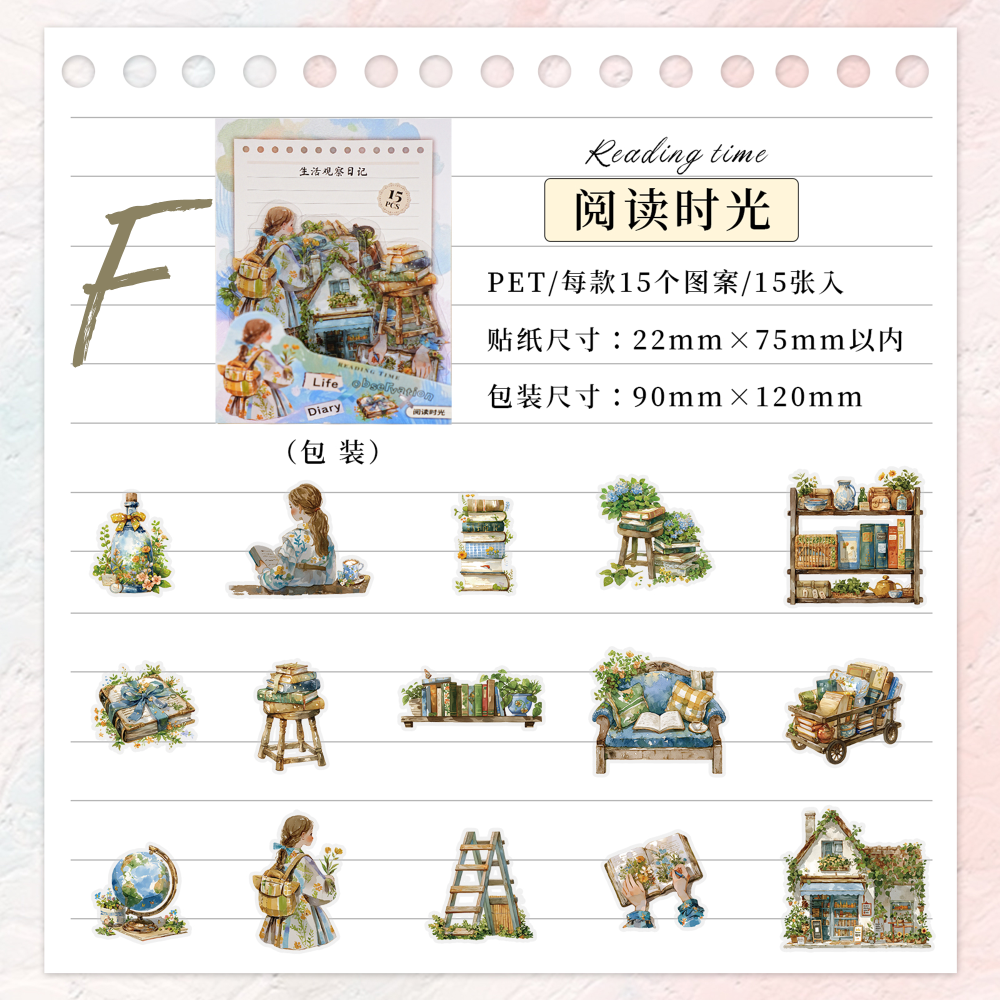 Life Observation Diary PET Sticker