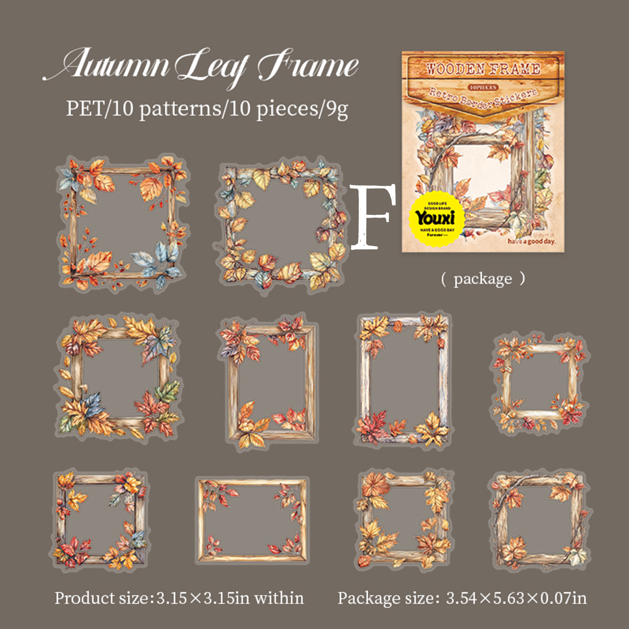 Forest Language Wooden Frame PET Sticker