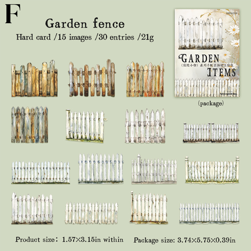 Garden Items Hard Card Sticker