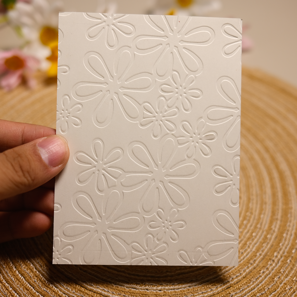 Flower Texture Plastic Embossing Folder