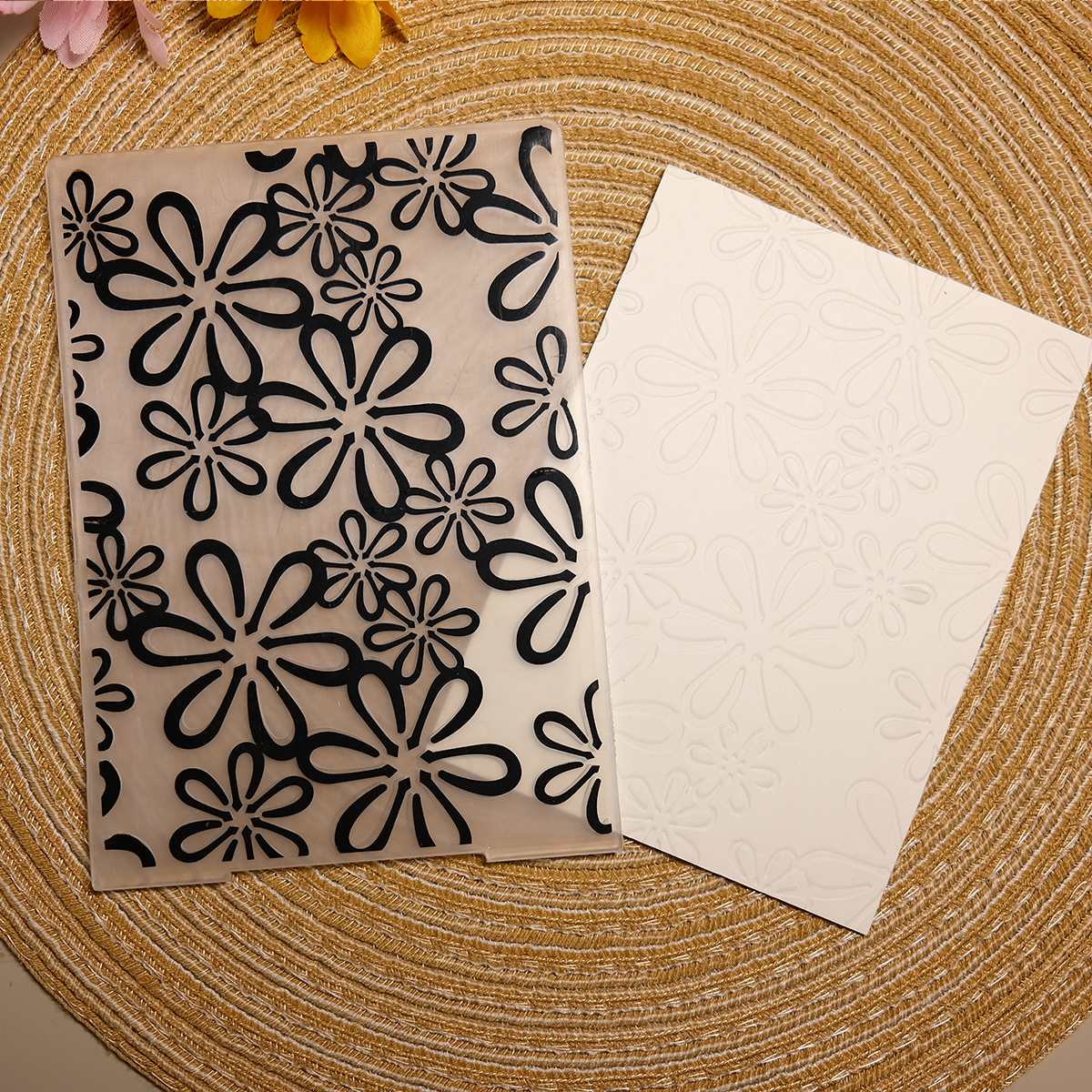 Flower Texture Plastic Embossing Folder