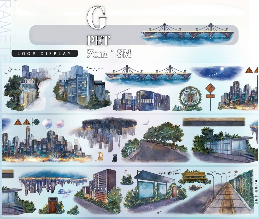 【ZERO】About Night Landscaping Tape(34 Styles)(Whole Roll Tape)