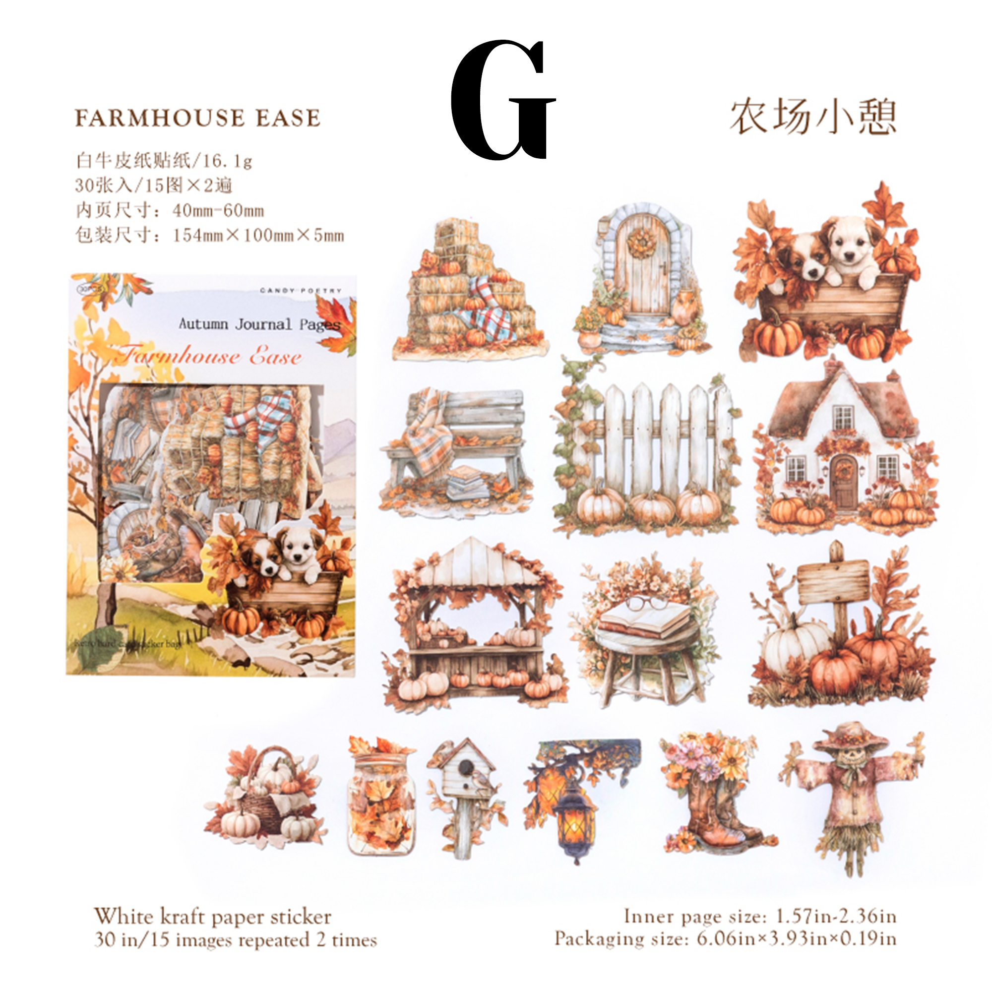 Autumn Notes Series PET Sticker