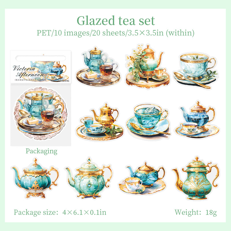 Floral Tea Set PET Stickers
