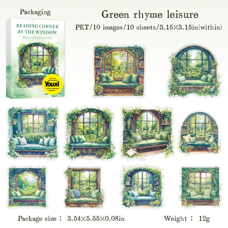 Reading Corner by the Window PET Sticker