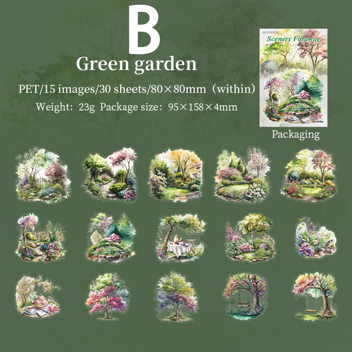 Scenery Faraway Scrapbooking PET Sticker