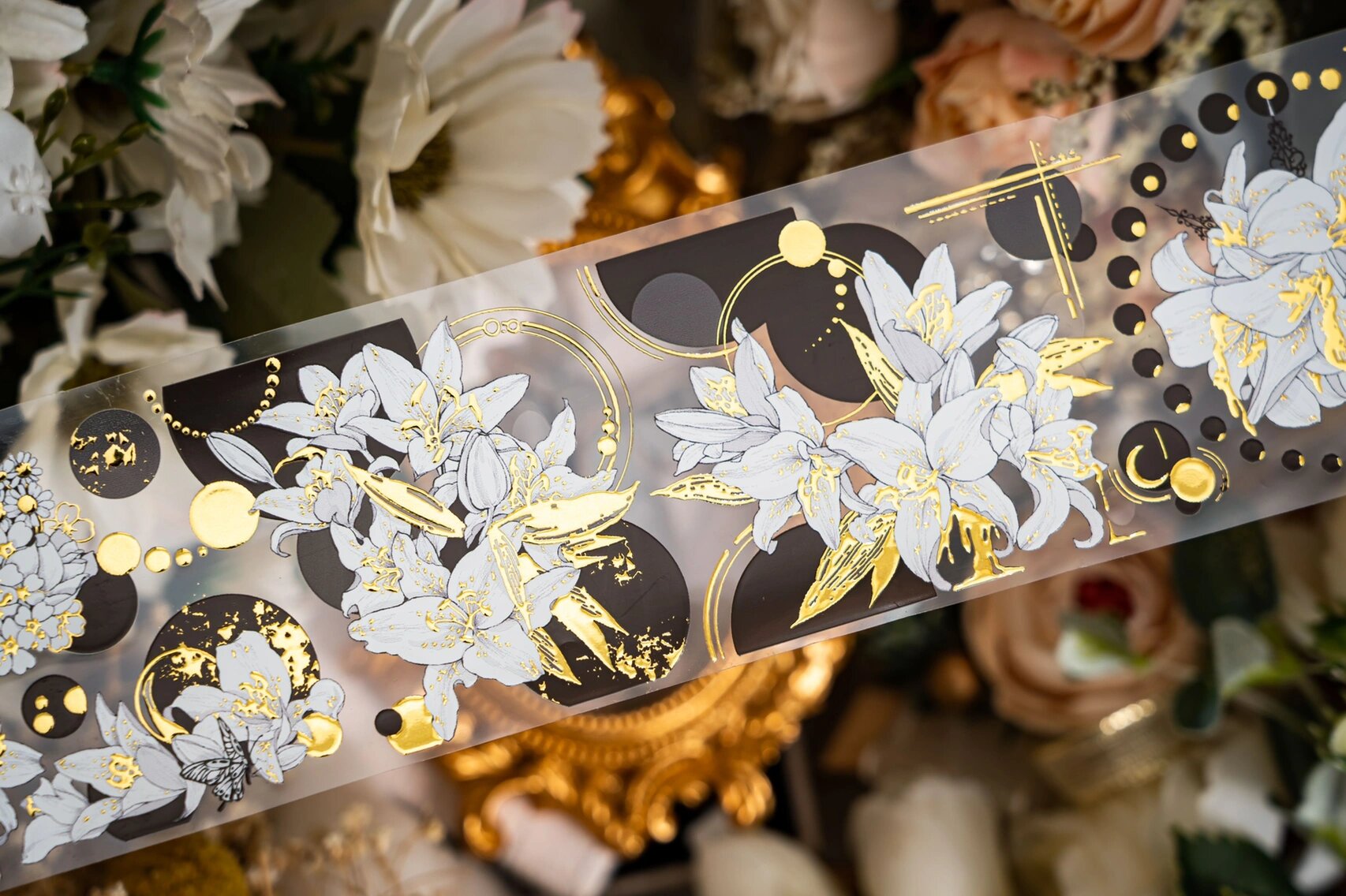 Gold Stamping Lily PET Tape