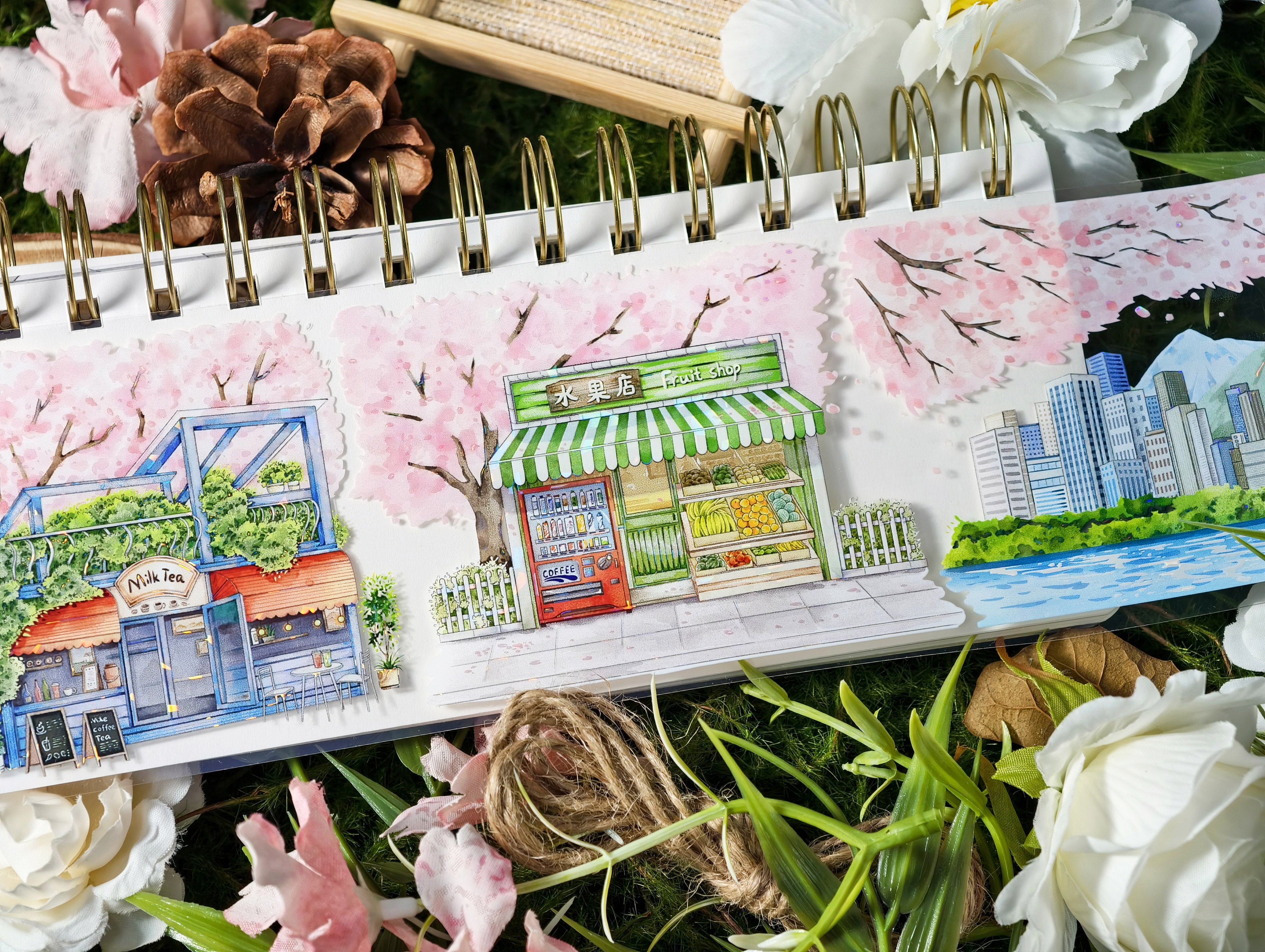 【BOBOYU】Falling Petals Corridor Landscaping Tape