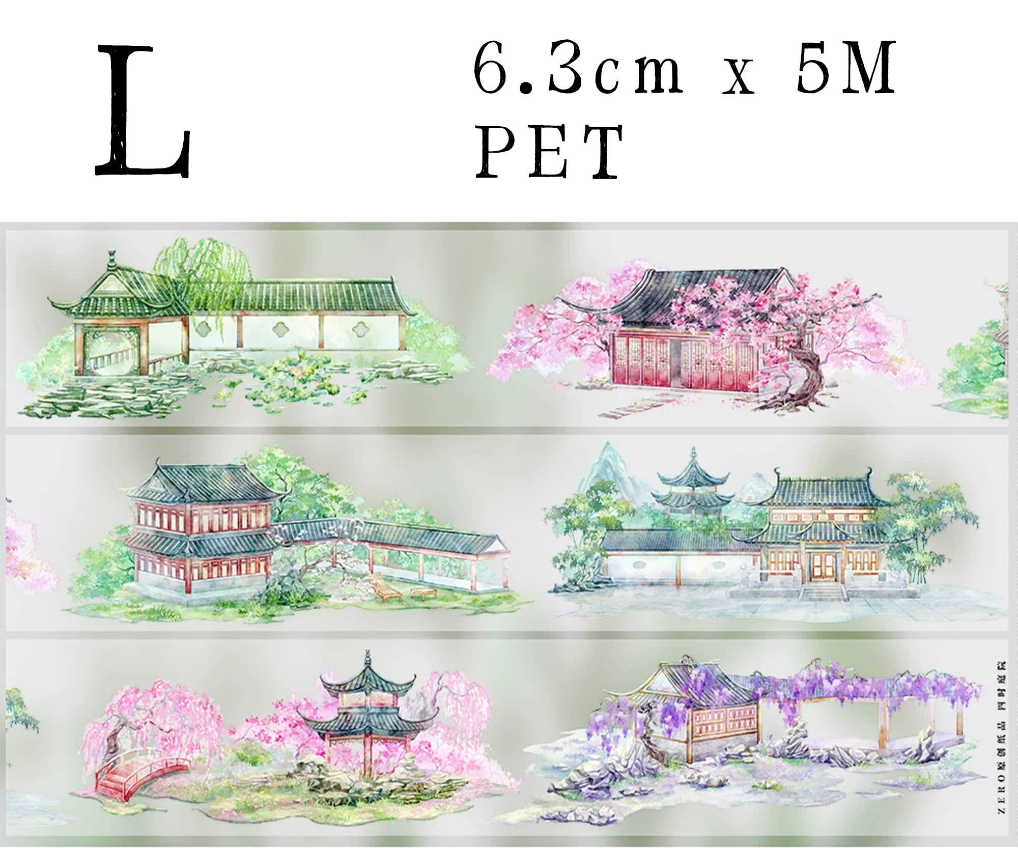 【ZERO】Ancient Chinese Figures & Construction Tape(42 Styles)(Whole Roll Tape)