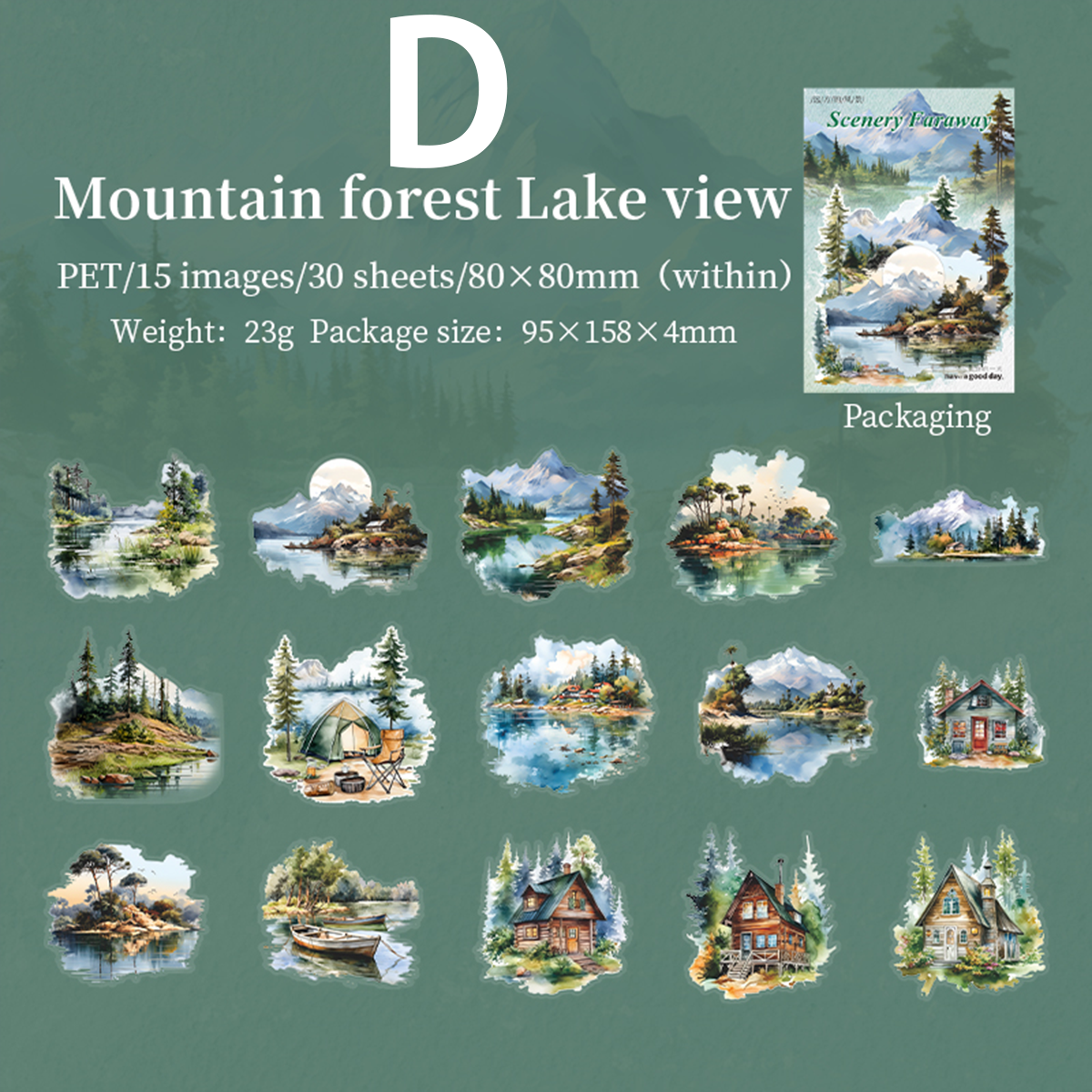 Distant Scenery Scrapbooking PET Sticker