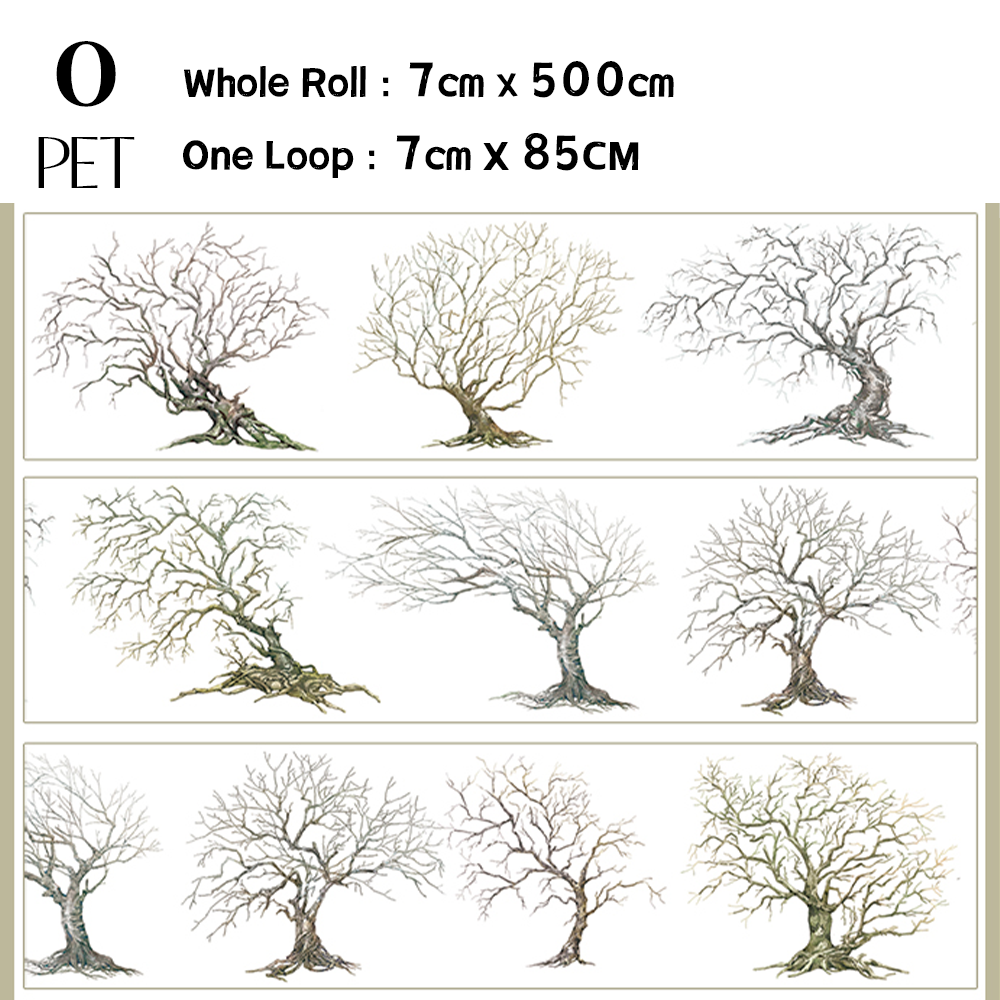 【ZERO】The branches of the Trees PET Tape(33 Styles)(Whole Roll Tape)
