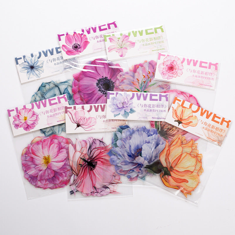 Flowers and Shadows PET Sticker 10pcs