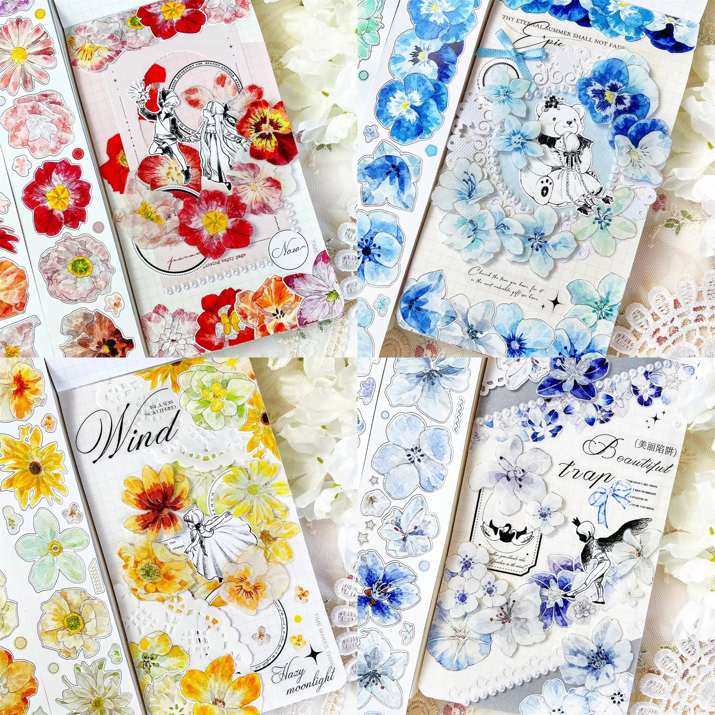 NEW Studio Flowers Pre-cut PET Tape（4 Style）（Whole Roll）