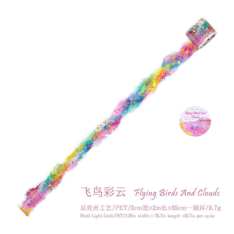 Colorful Ink Mirage PET Tape for journaling and scrapbooking
