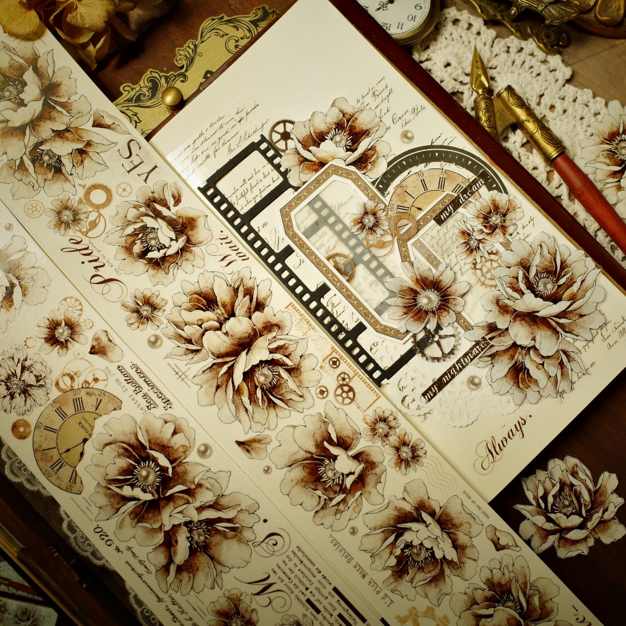 Old Time Retro Big Flower Tape (6cm*200cm)