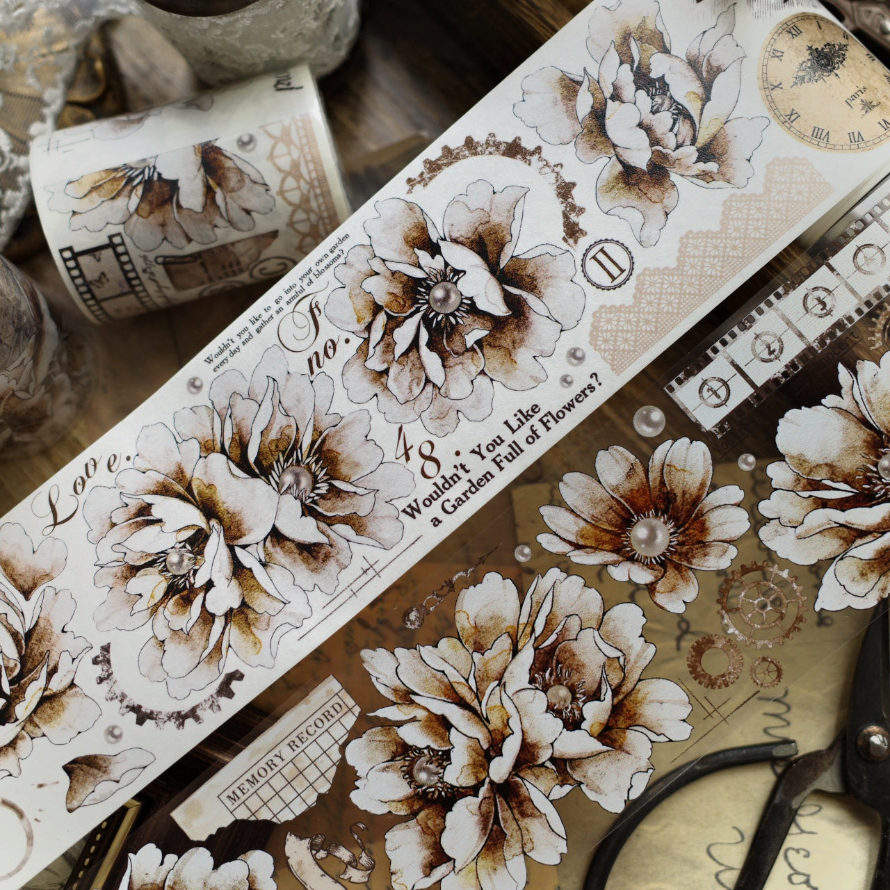 Old Time Retro Big Flower Tape