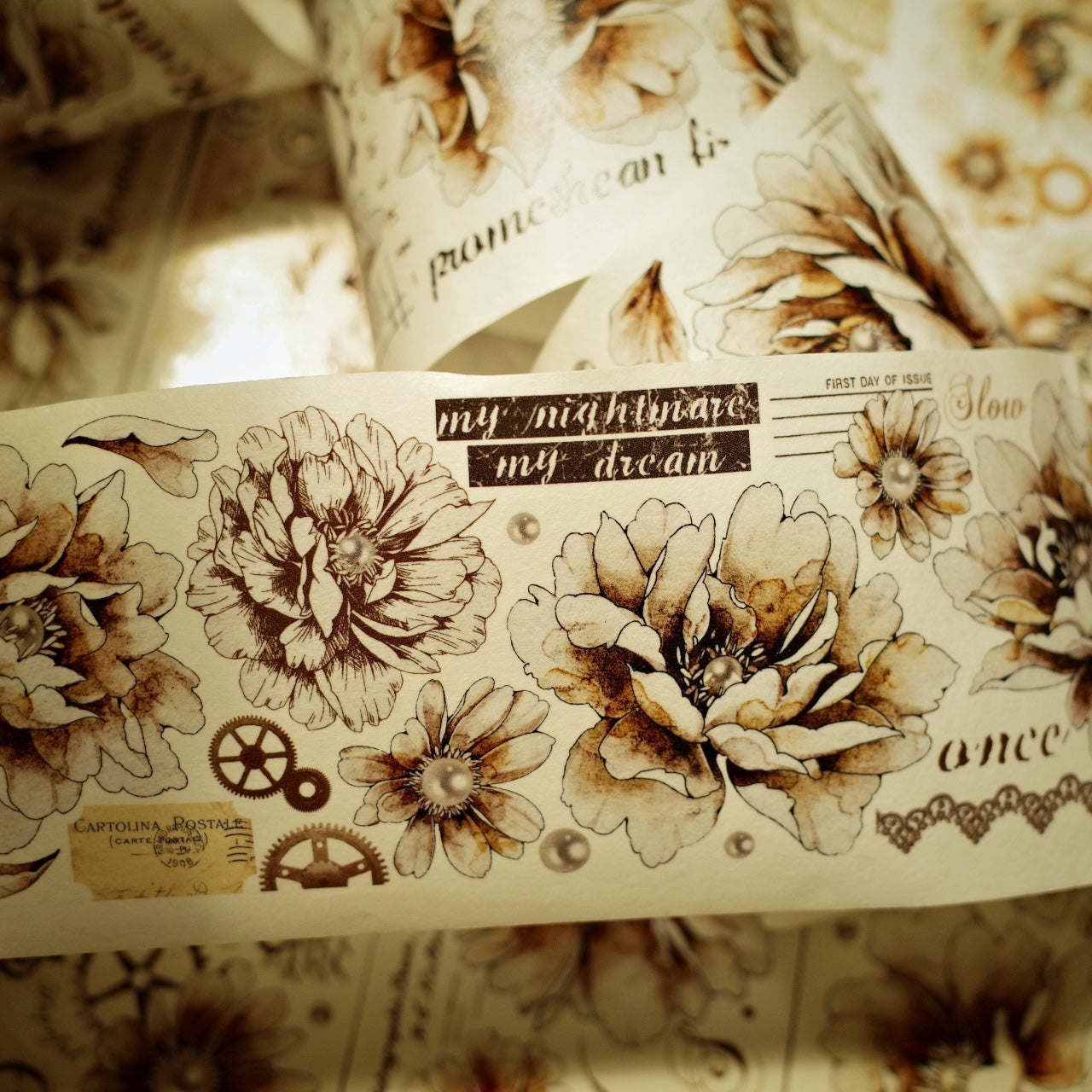 Old Time Retro Big Flower Tape (6cm*200cm)