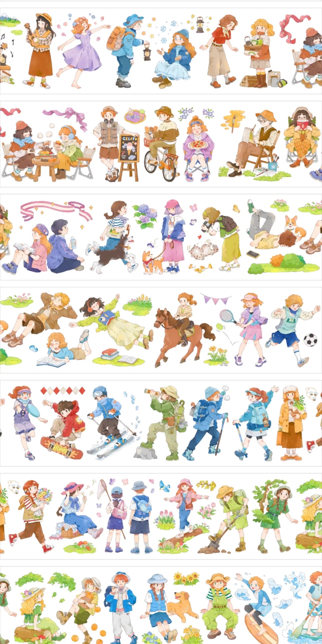 【Paper Domain】People in Outdoor Sports PET Tape (6cm*250cm)