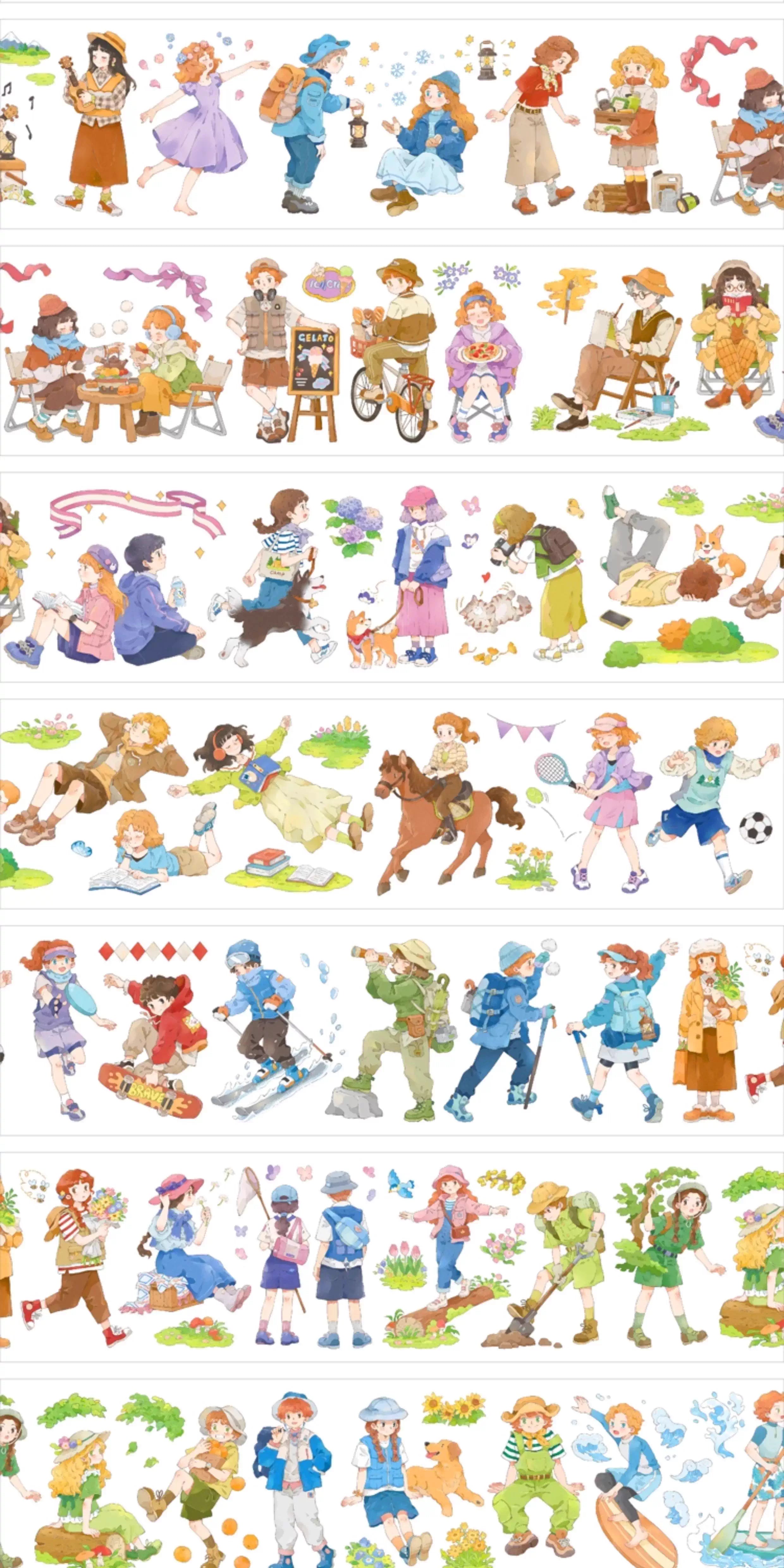 【Paper Domain】People in Outdoor Sports PET Tape (6cm*250cm)