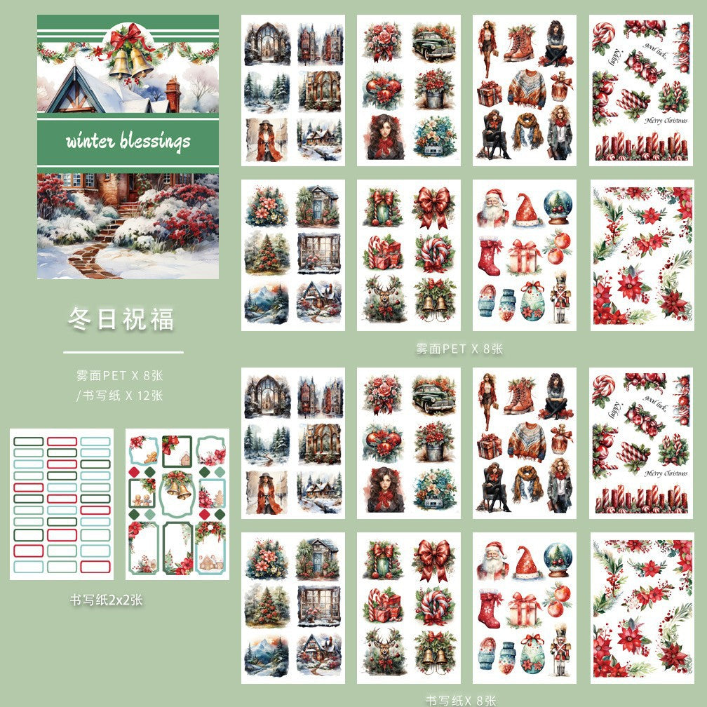 Christmas Theme Vintage Sticker Book