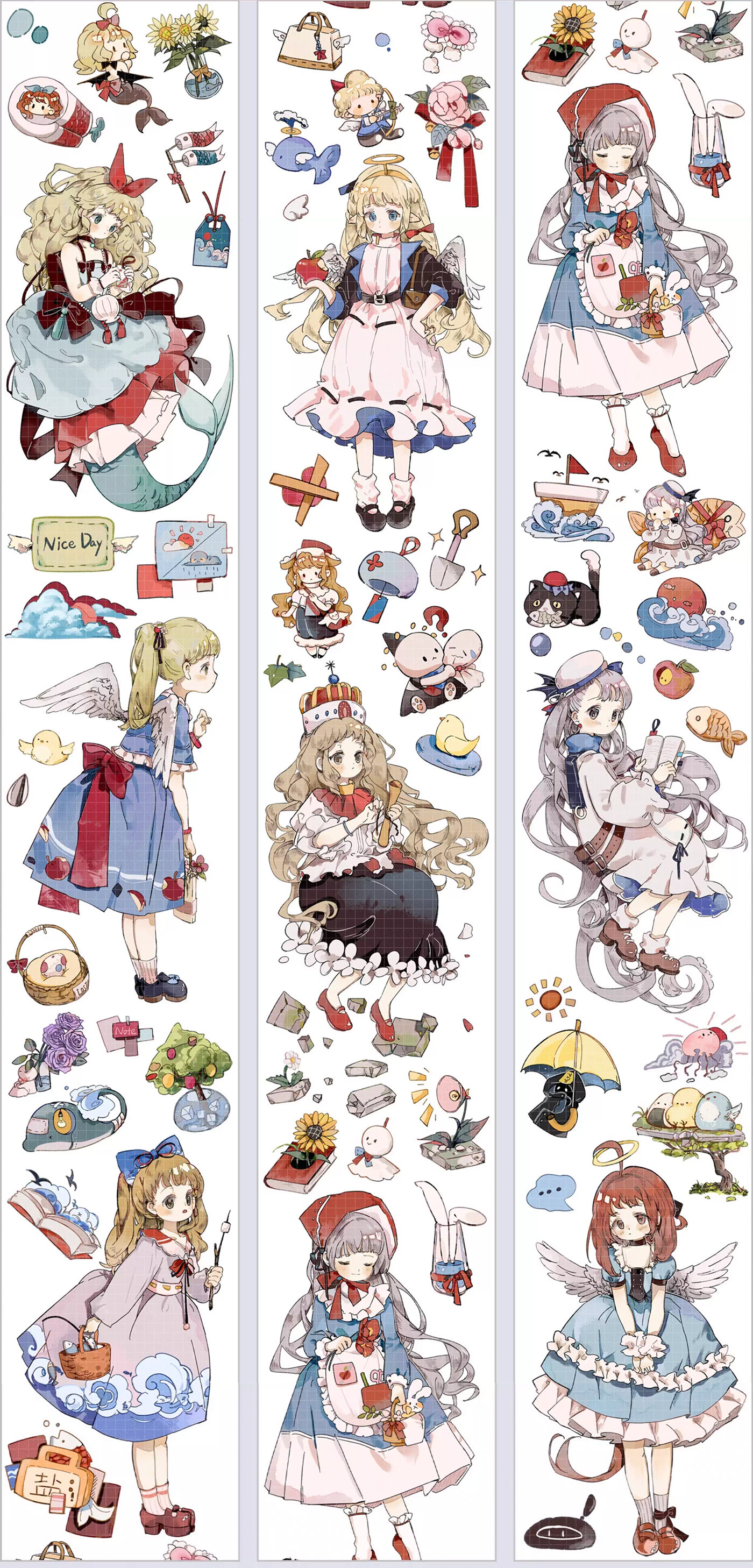 【INSEASON】Forest Princess Character PET Tape for journaling and scrapbooking