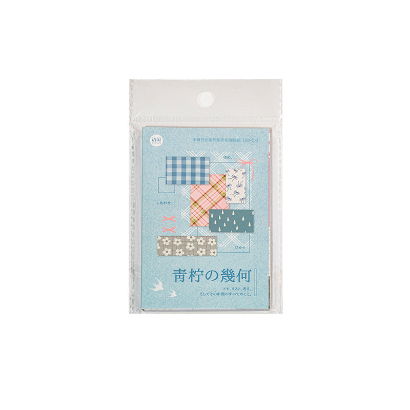 Half-Sugar Diary Patchwork Pattern Die-Cut Sticker Book